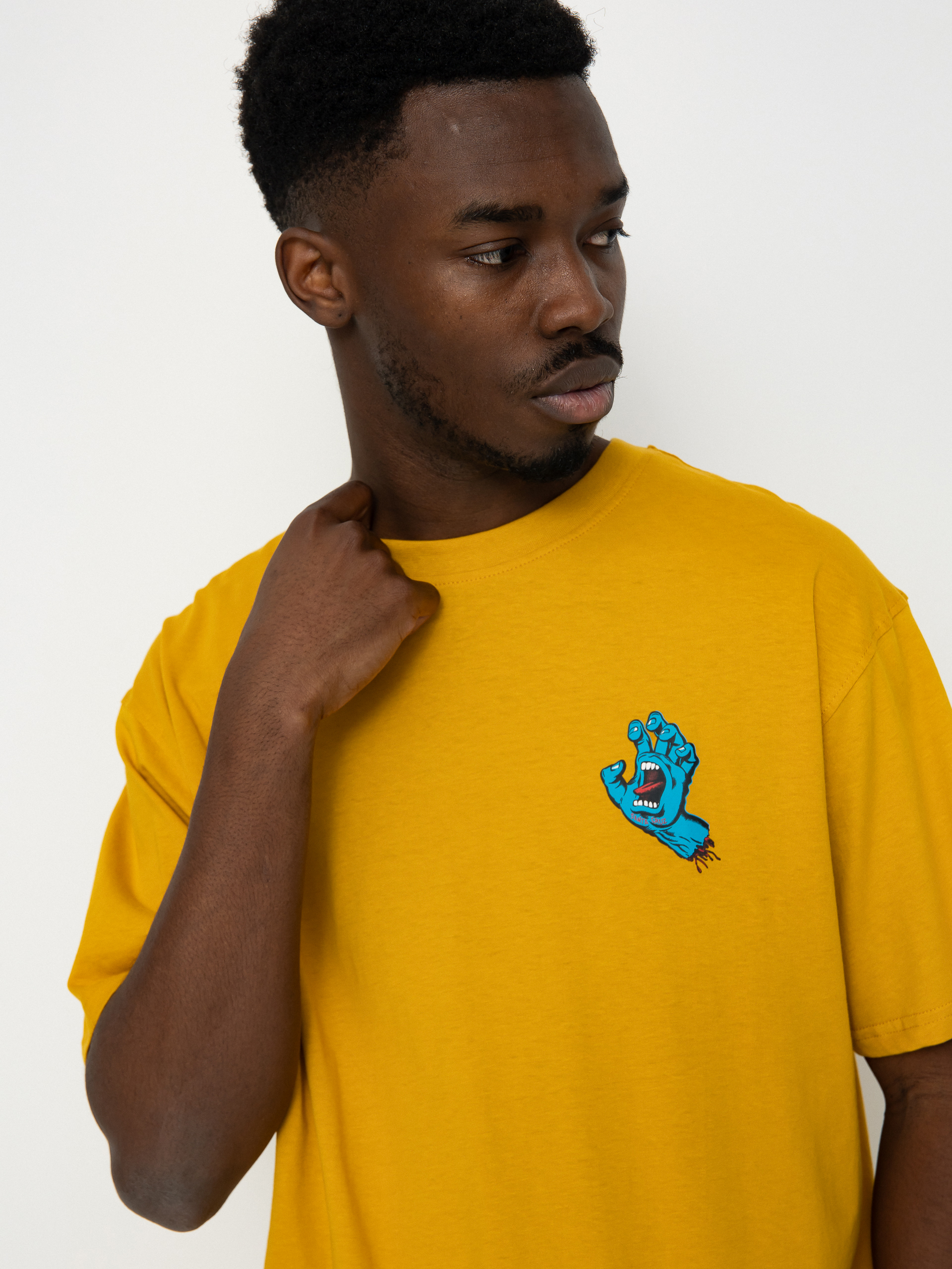 Santa Cruz Screaming Hand Chest Póló (old gold)