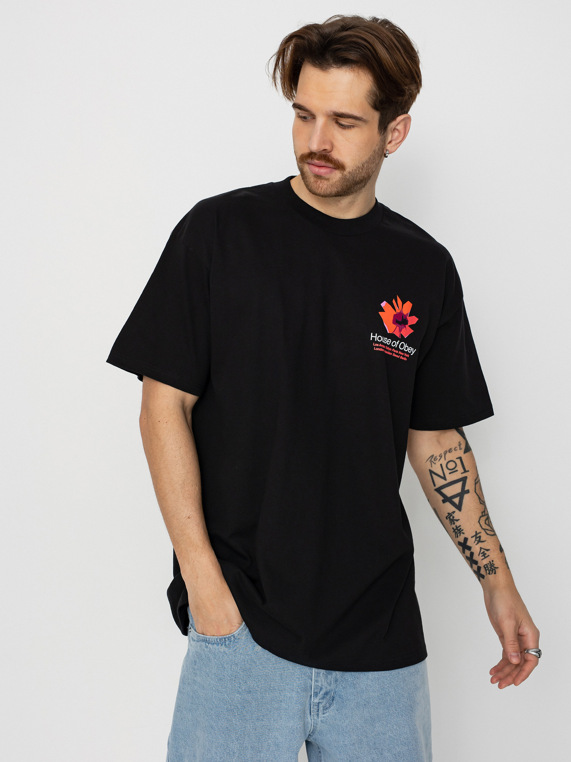 OBEY House Of Obey Floral Póló (black)