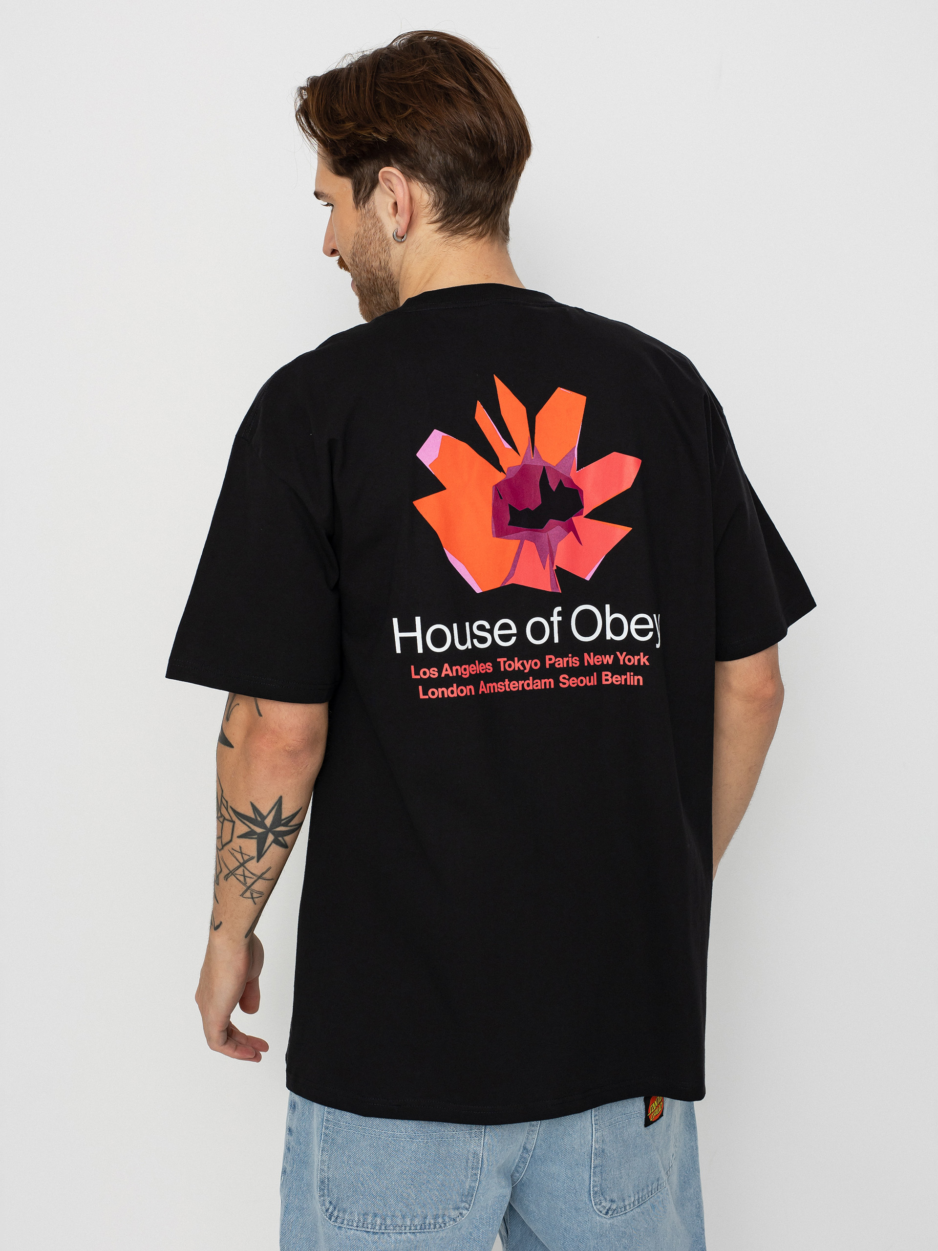 OBEY House Of Obey Floral Póló (black)