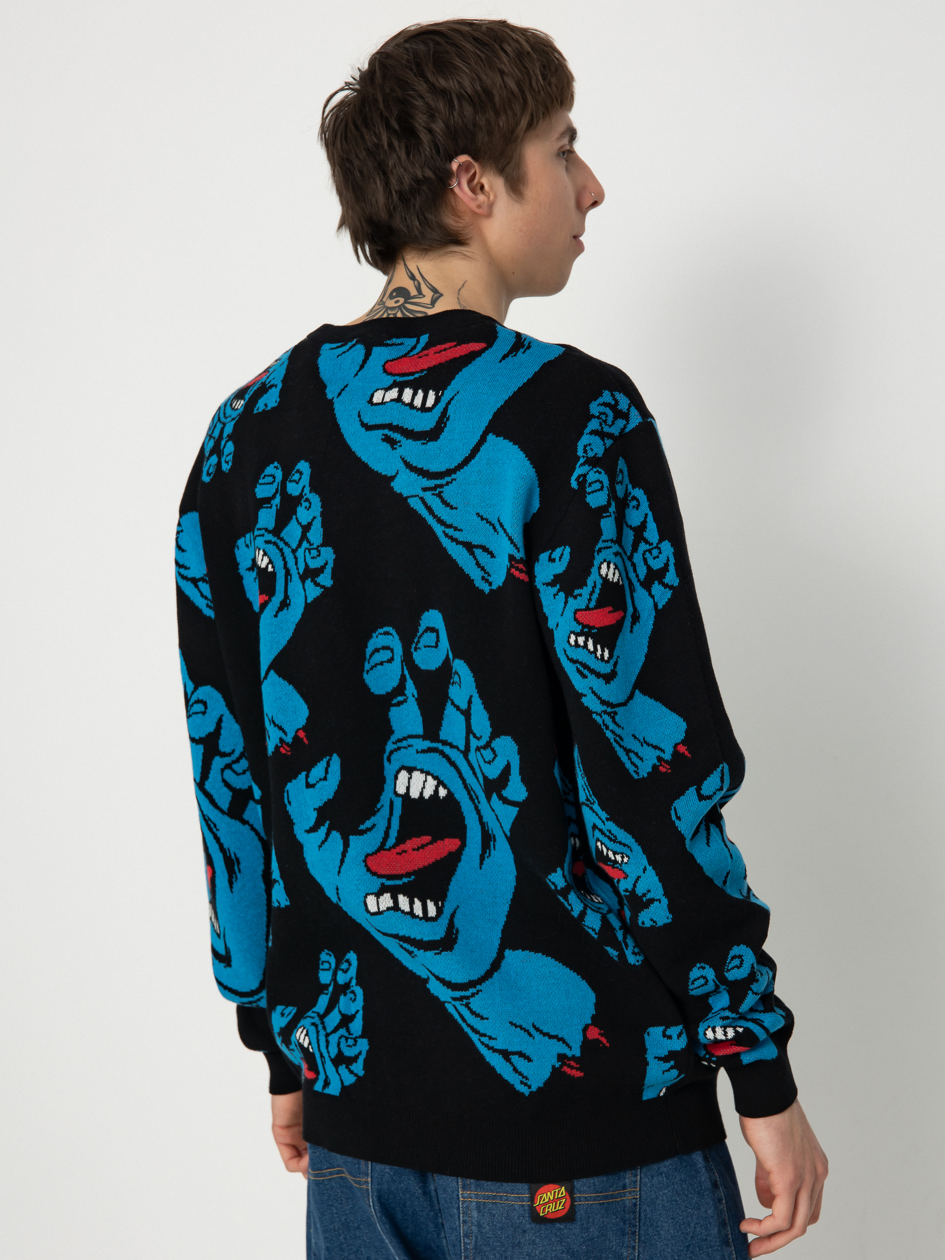 Santa Cruz Hands All Over Knit Pulóver (black)