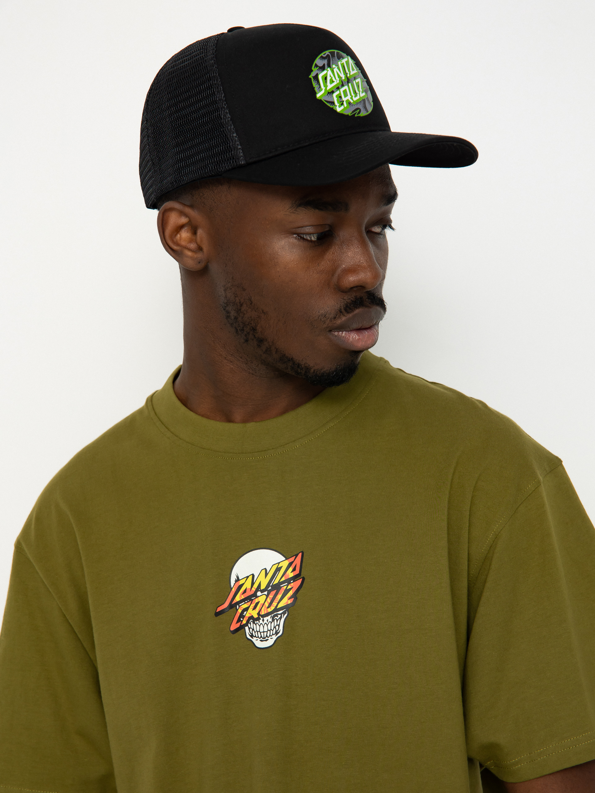 Santa Cruz Dressen Skull Dot Front Póló (sea kelp)