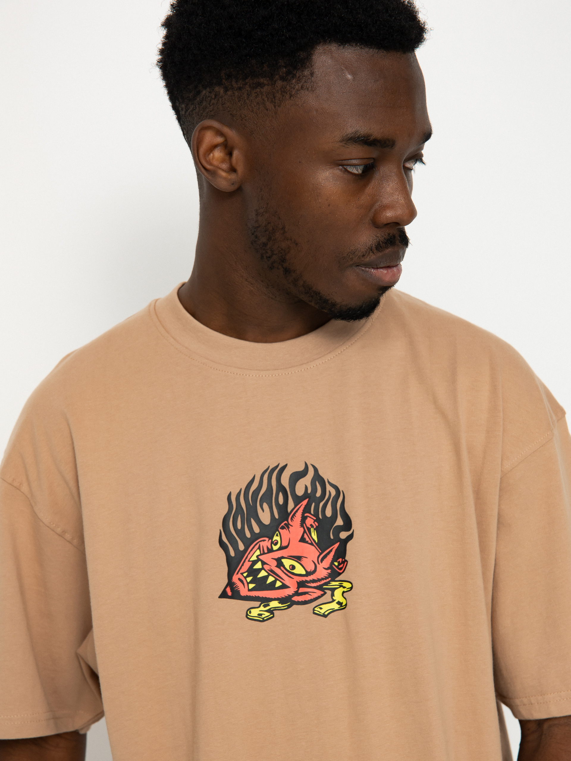 Santa Cruz Delfino Devil Mask Front Póló (taupe)