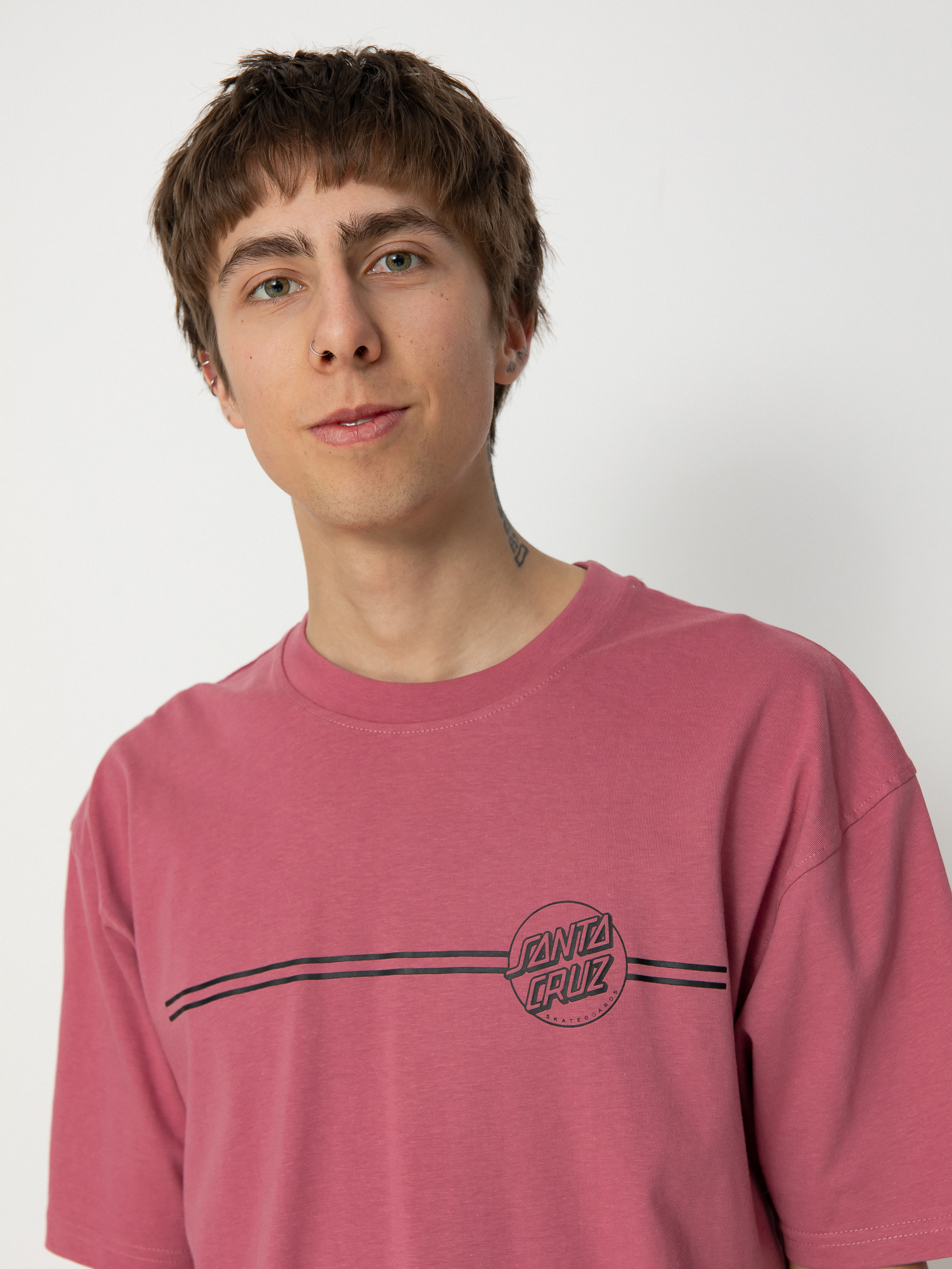 Santa Cruz Opus Dot Stripe Póló (dusty rose)