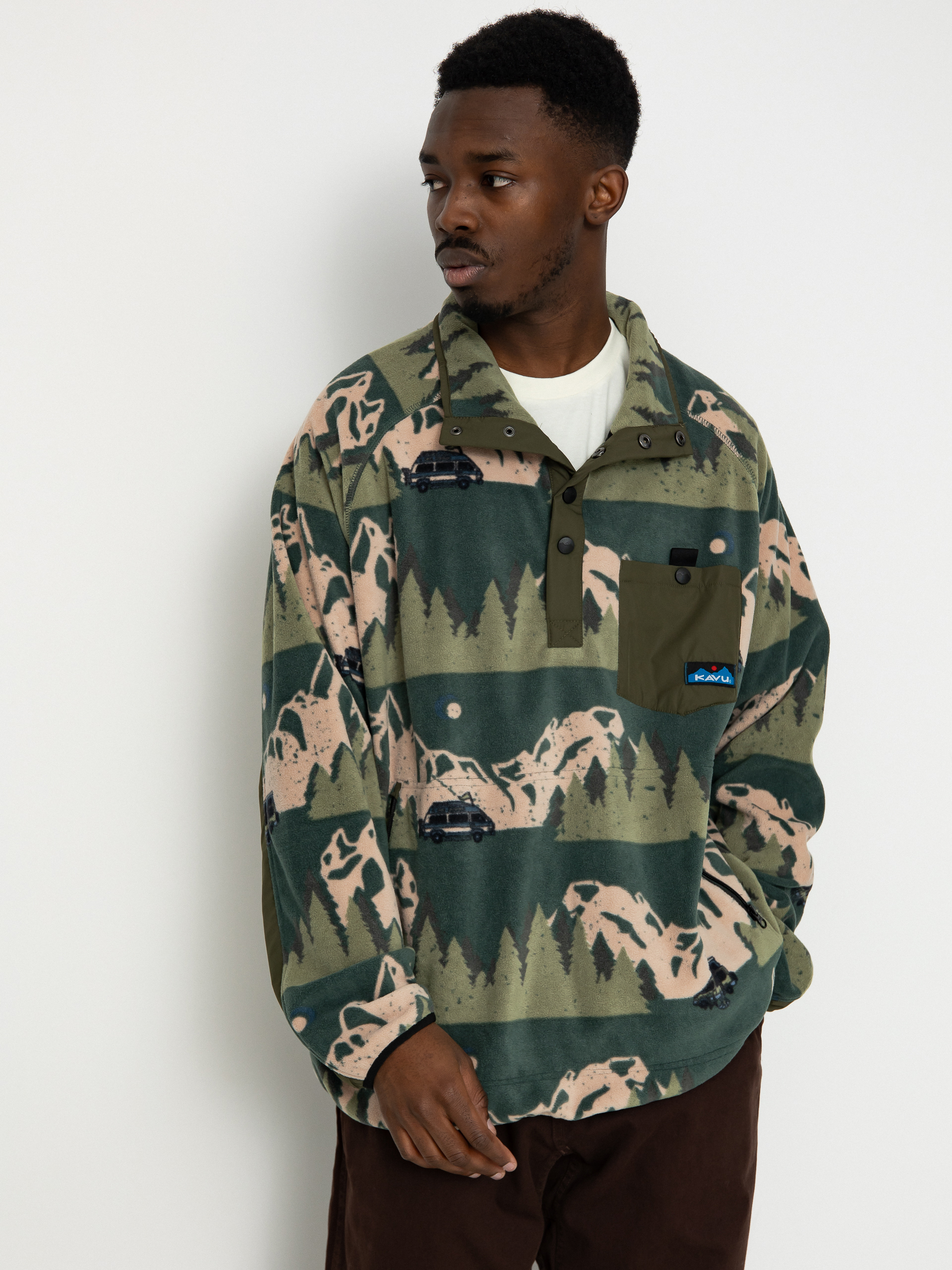 Férfi Polár pulóver Kavu Teannaway (getaway van)