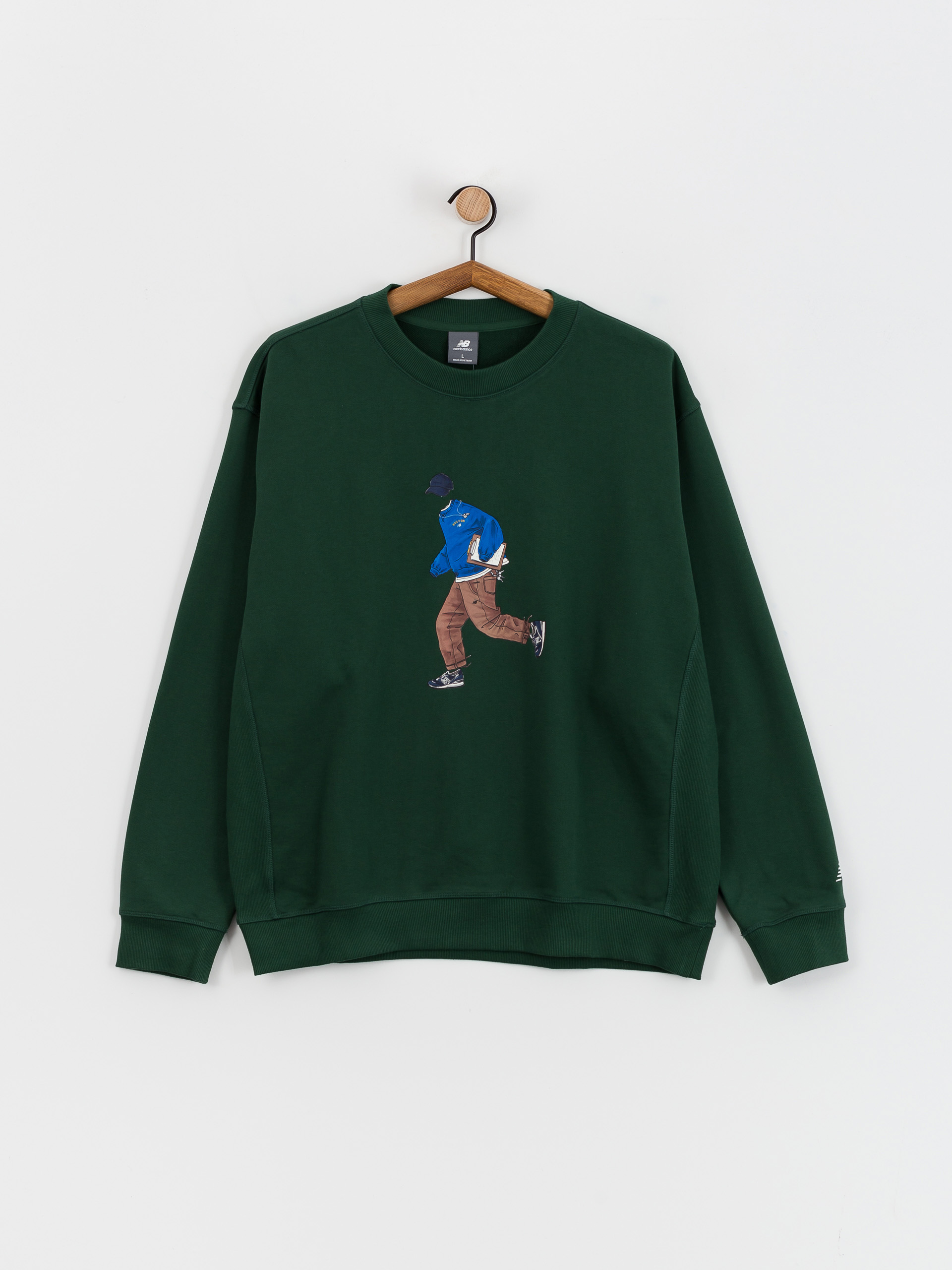 Kapucnis pulóver New Balance Athletics Sport (night green)