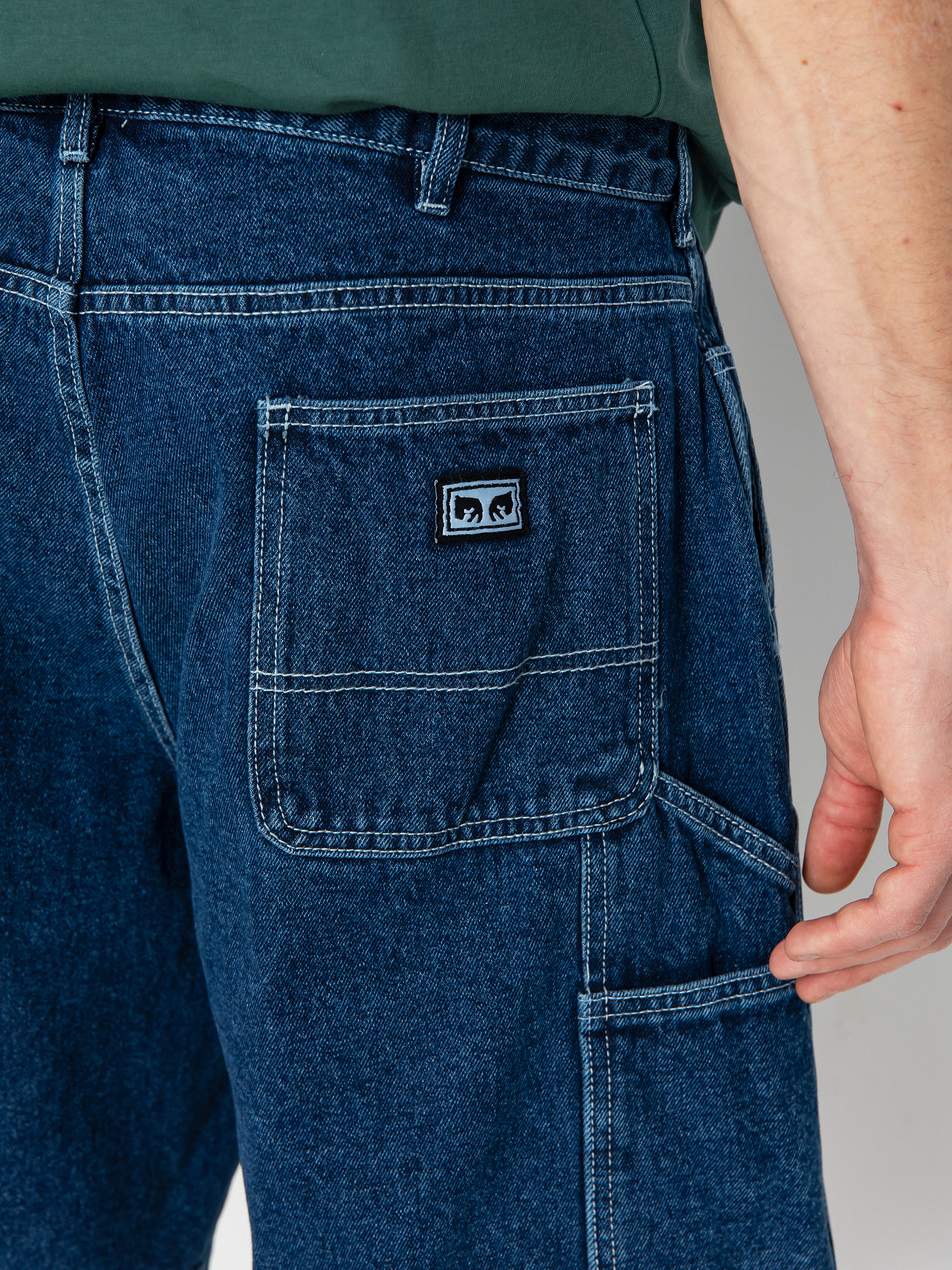 OBEY Bigwig Denim Carpenter Rövidnadrág (stone wash indigo)