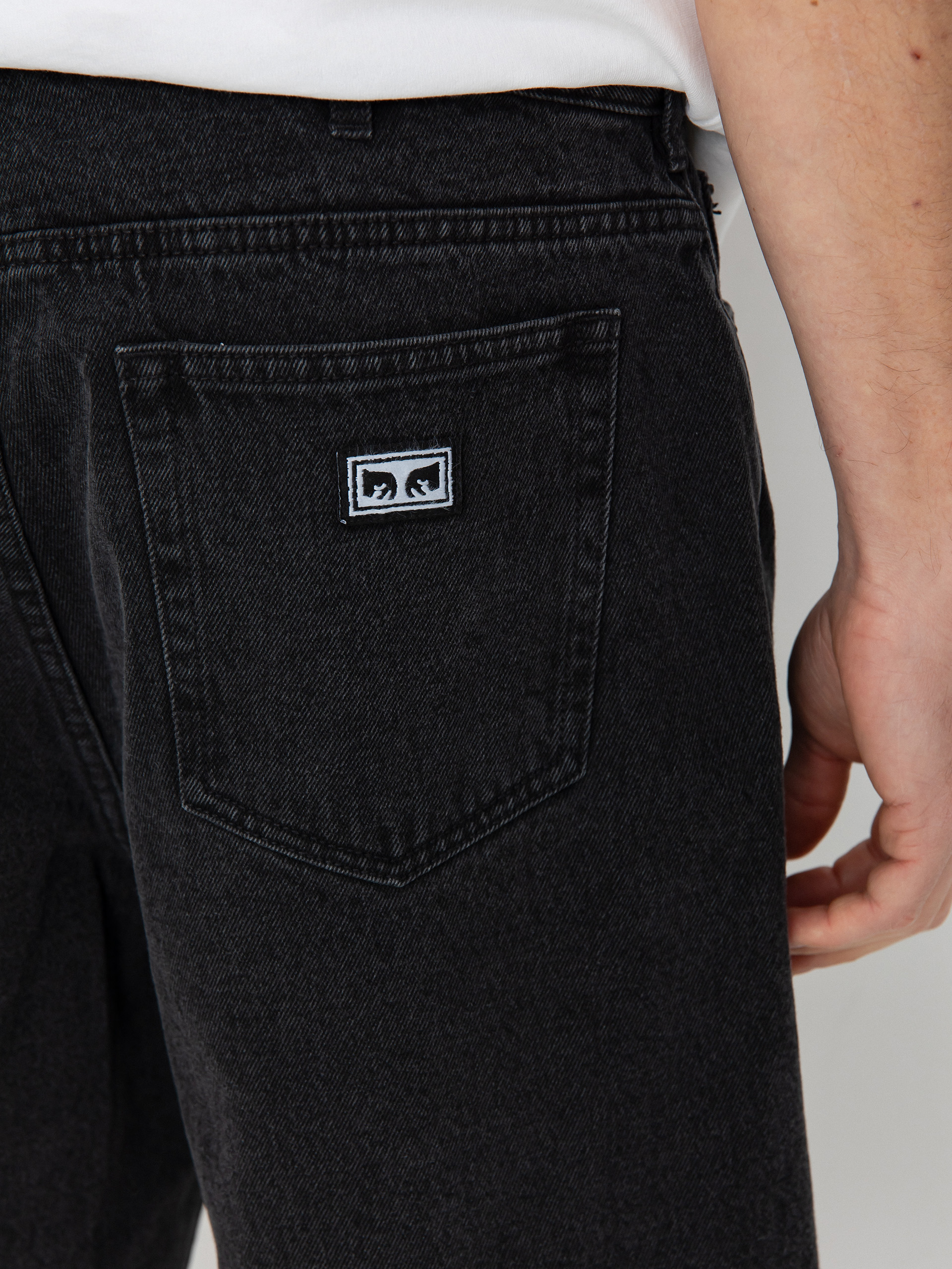 OBEY Bigwig Baggy Denim Rövidnadrág (faded black)