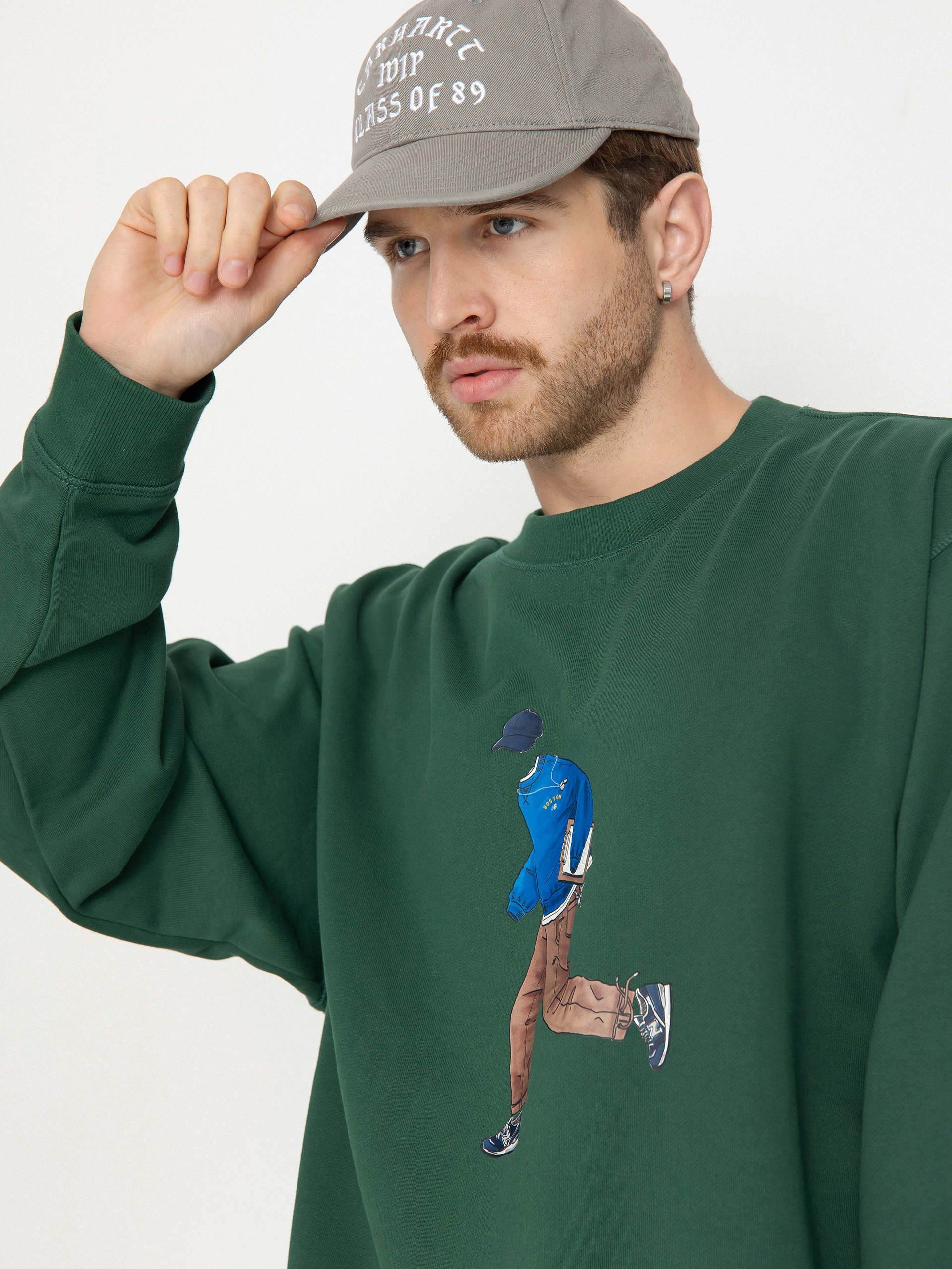 Kapucnis pulóver New Balance Athletics Sport (night green)