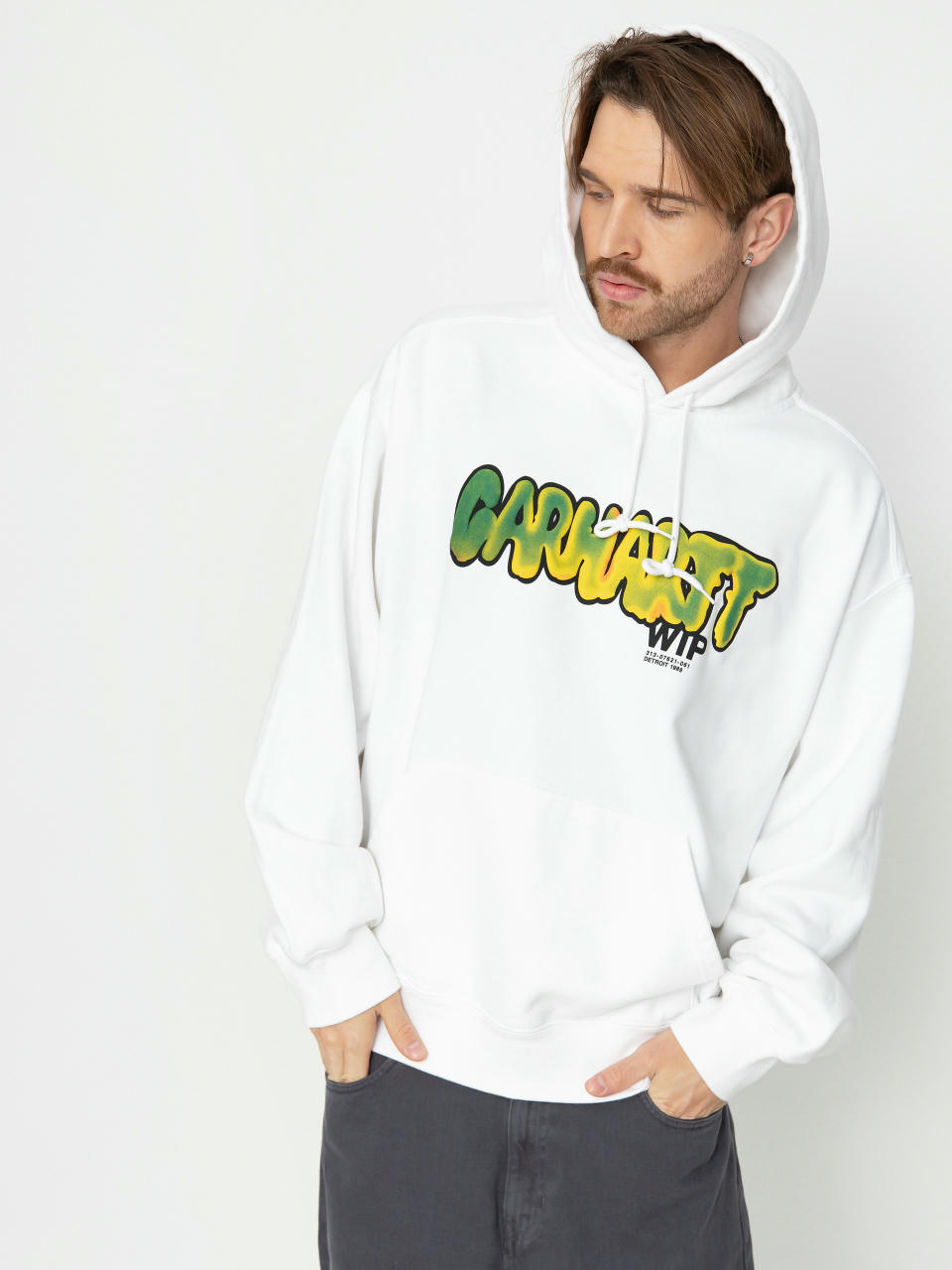 Kapucnis pulóver Carhartt WIP Drip HD (white)