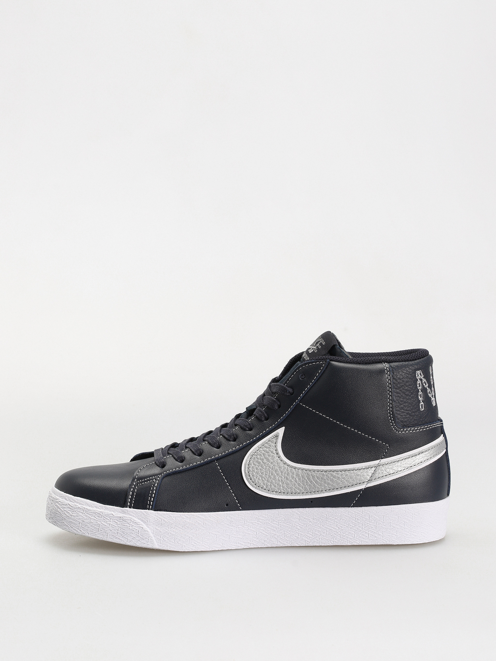Nike SB Zoom Blazer Mid Mason Silva QS Cipők (dark obsidian/metallic silver white)
