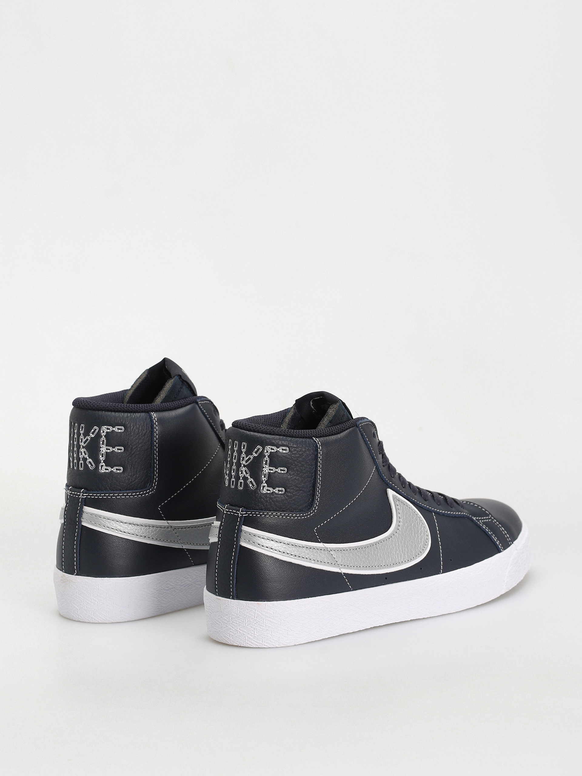 Nike SB Zoom Blazer Mid Mason Silva QS Cipők (dark obsidian/metallic silver white)