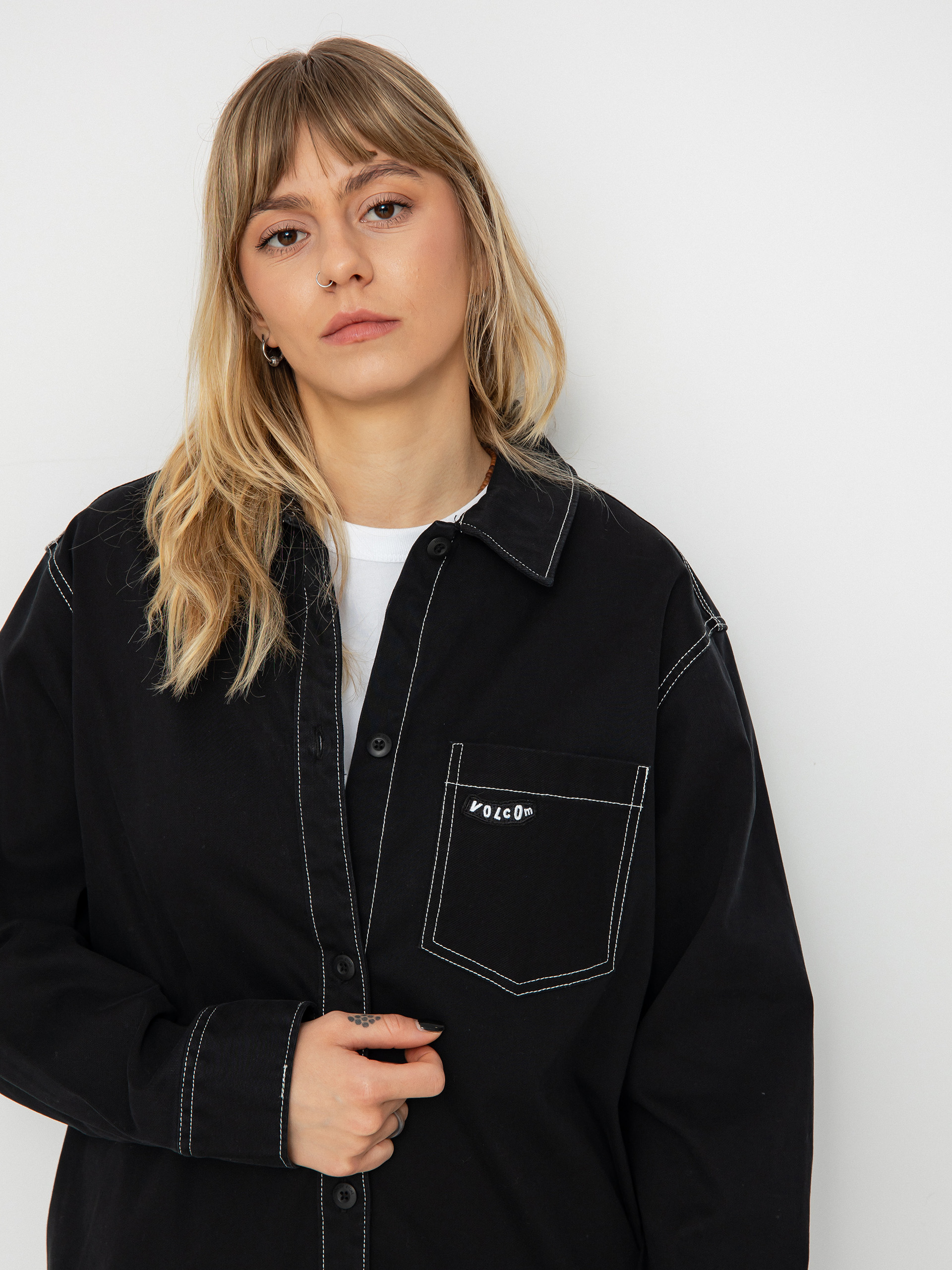 Volcom Stone Kraft Shirt Ls Wmn Hosszú ujjú felső (black)