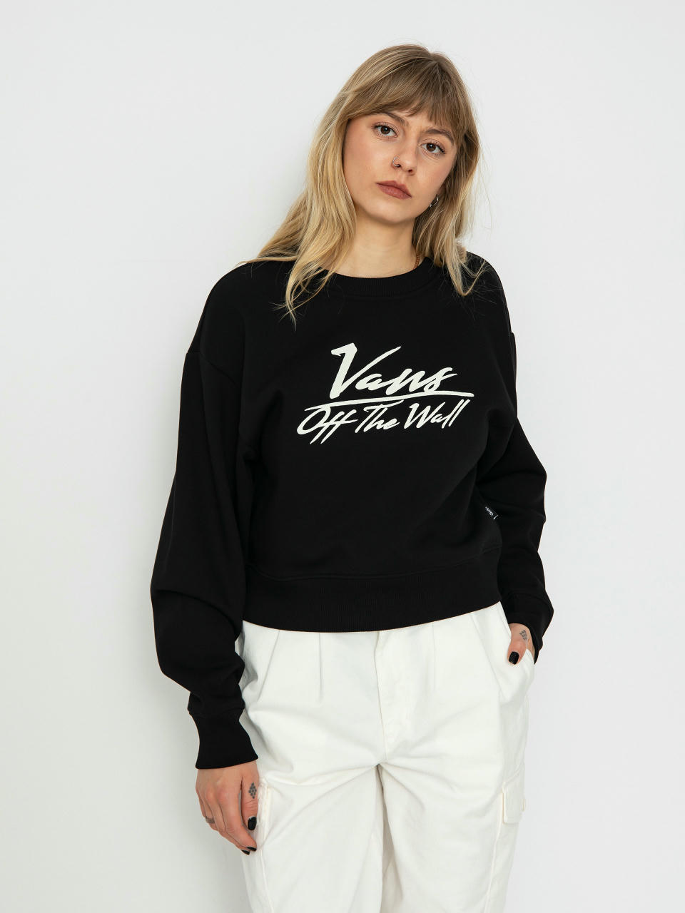 Pulóver Vans Go Anyplace Crop Crew Wmn (black)