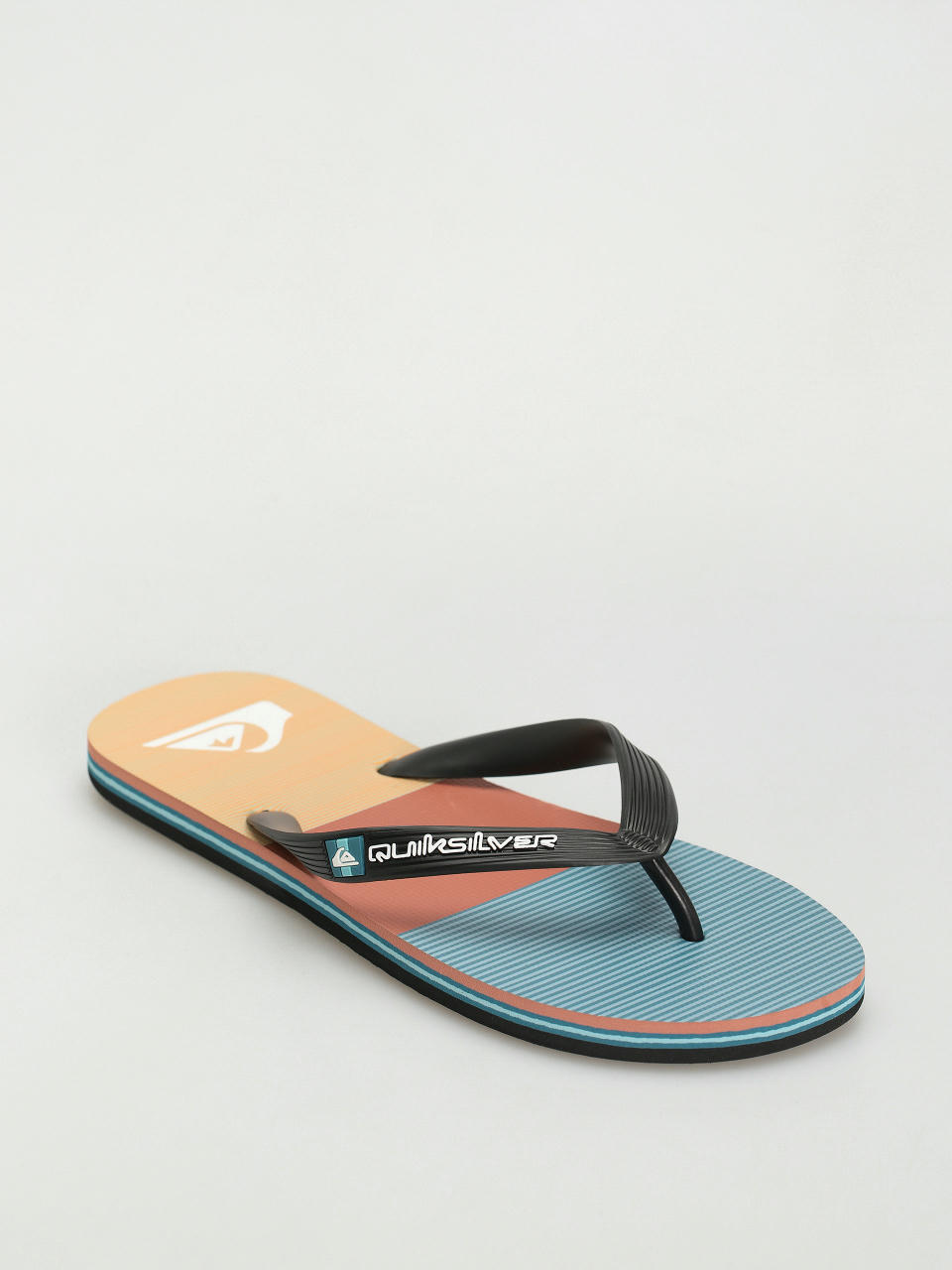 Quiksilver Molokai Stripe Flip-flop papucsok (black/orange/orange)