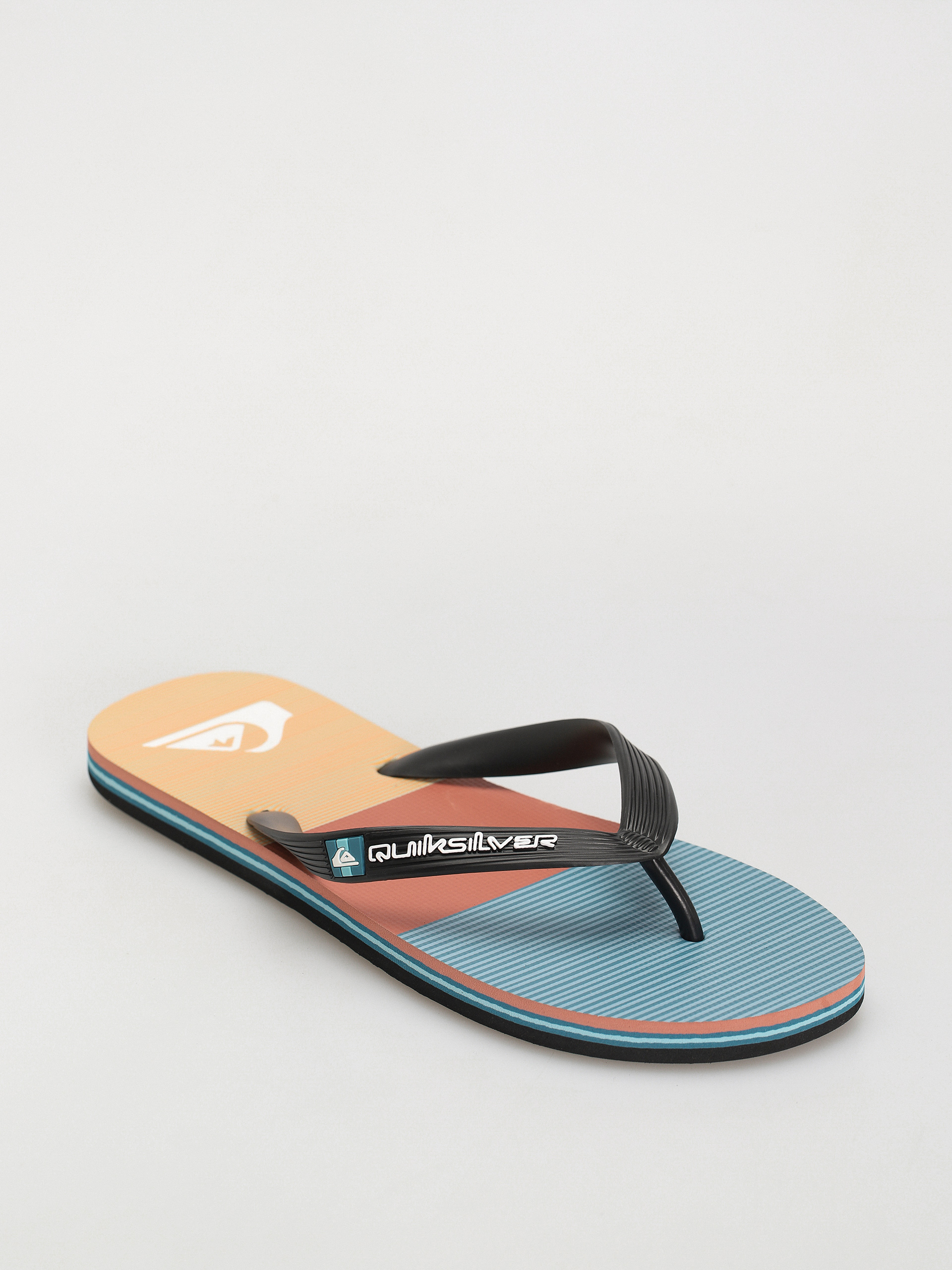 Quiksilver Molokai Stripe Flip-flop papucsok (black/orange/orange)