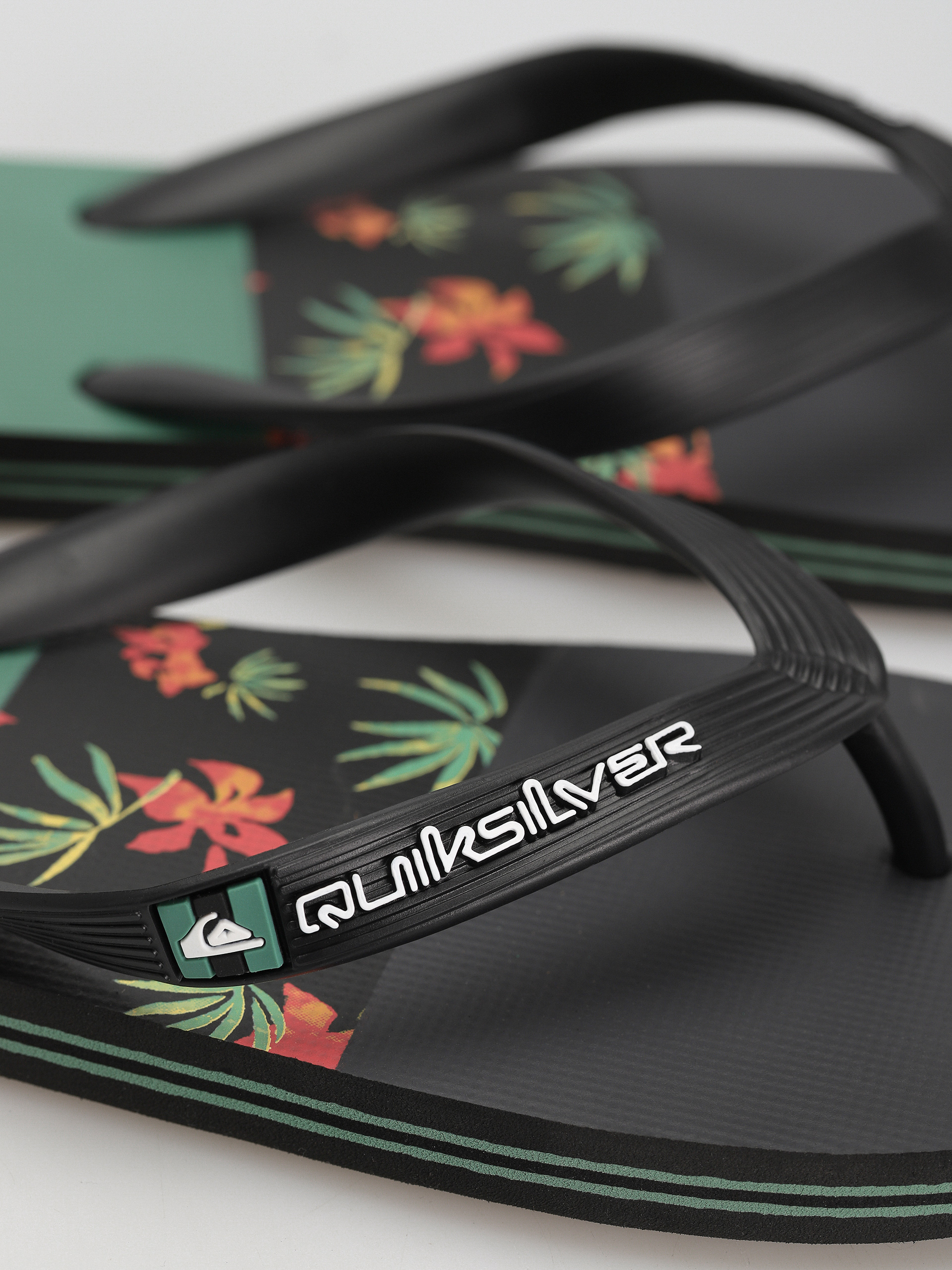 Quiksilver Molokai Stripe Flip-flop papucsok (black/black/green)