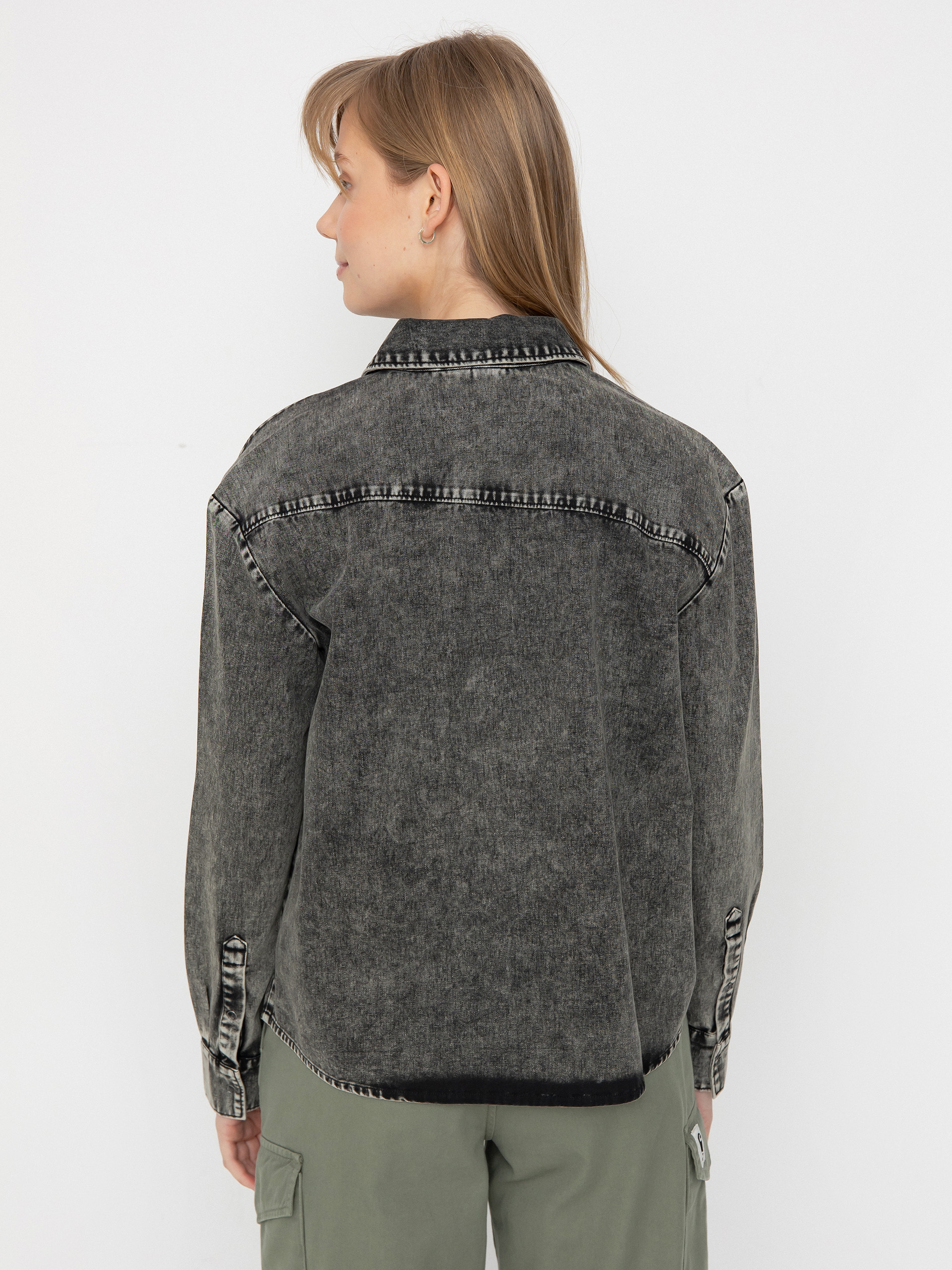 Volcom Asphalt Shirt Ls Wmn Hosszú ujjú felső (black)