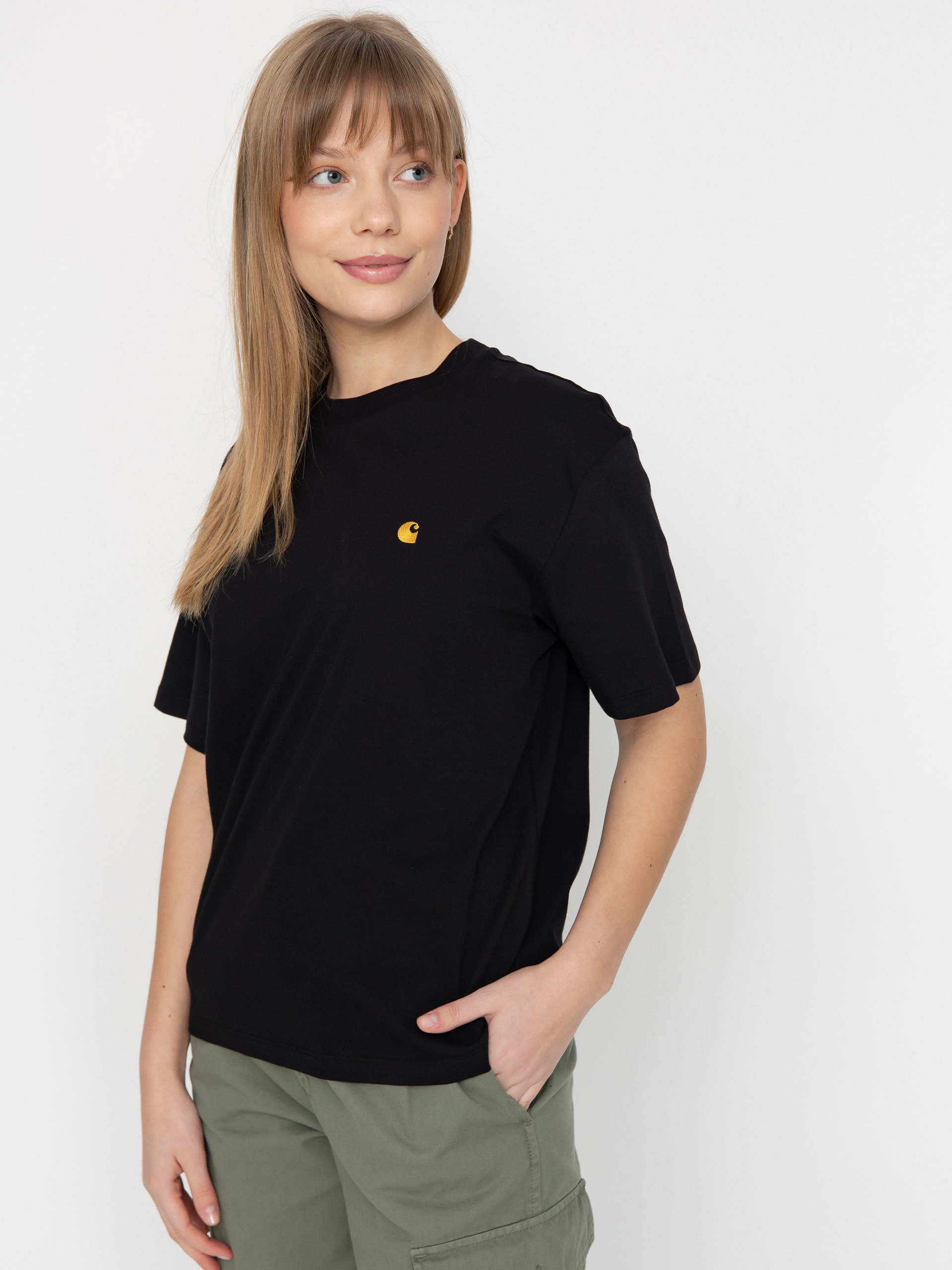 Carhartt WIP Chase Wmn Pu00f3lu00f3 (black/gold)