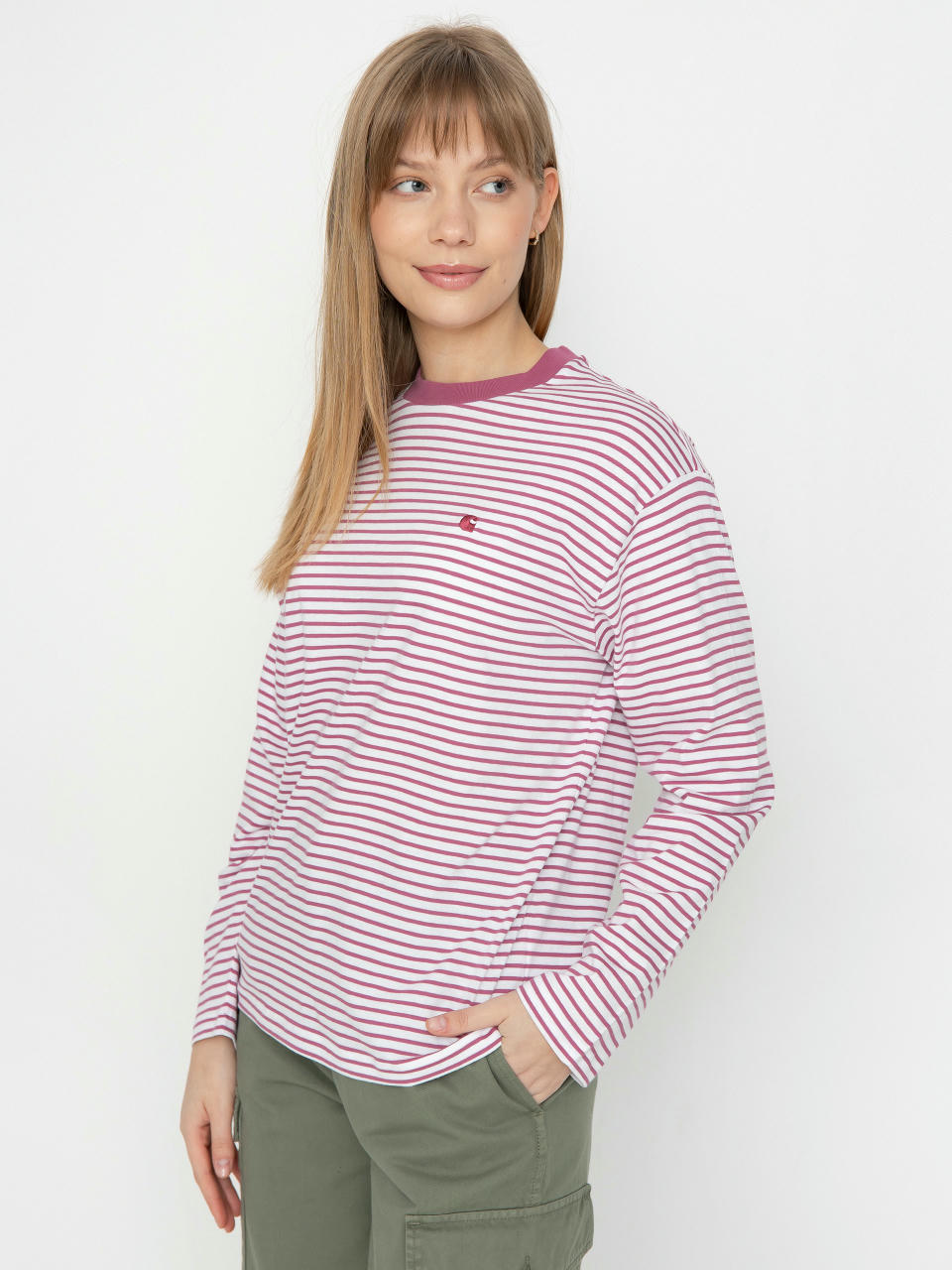 Carhartt WIP Coleen Wmn Hosszú ujjú felső (coleen stripe/white/magenta)