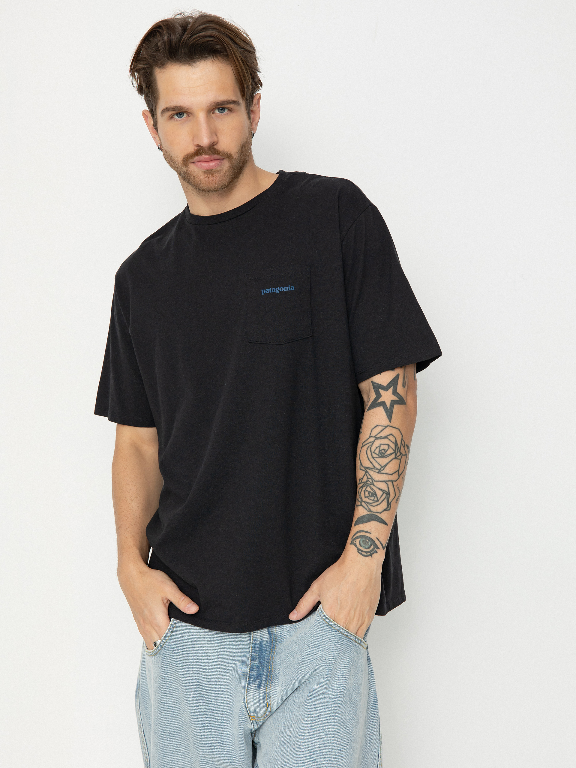 Patagonia Boardshort Logo Pocket Responsibili Póló (ink black)