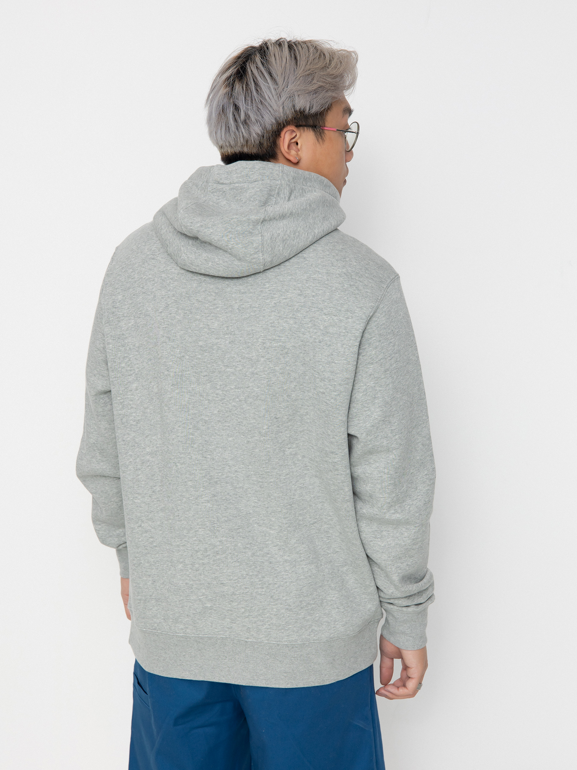 Nike SB Sportswear Club ZHD Kapucnis pulóver (dk grey heather/matte silver/white)