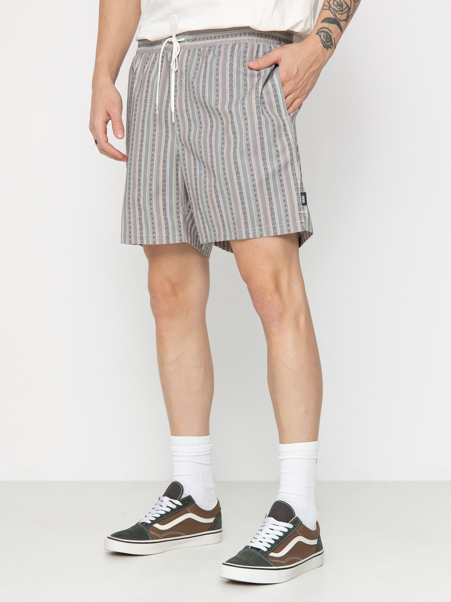 Vans Primary Stripe Elastic Boardshort (oatmeal/black)
