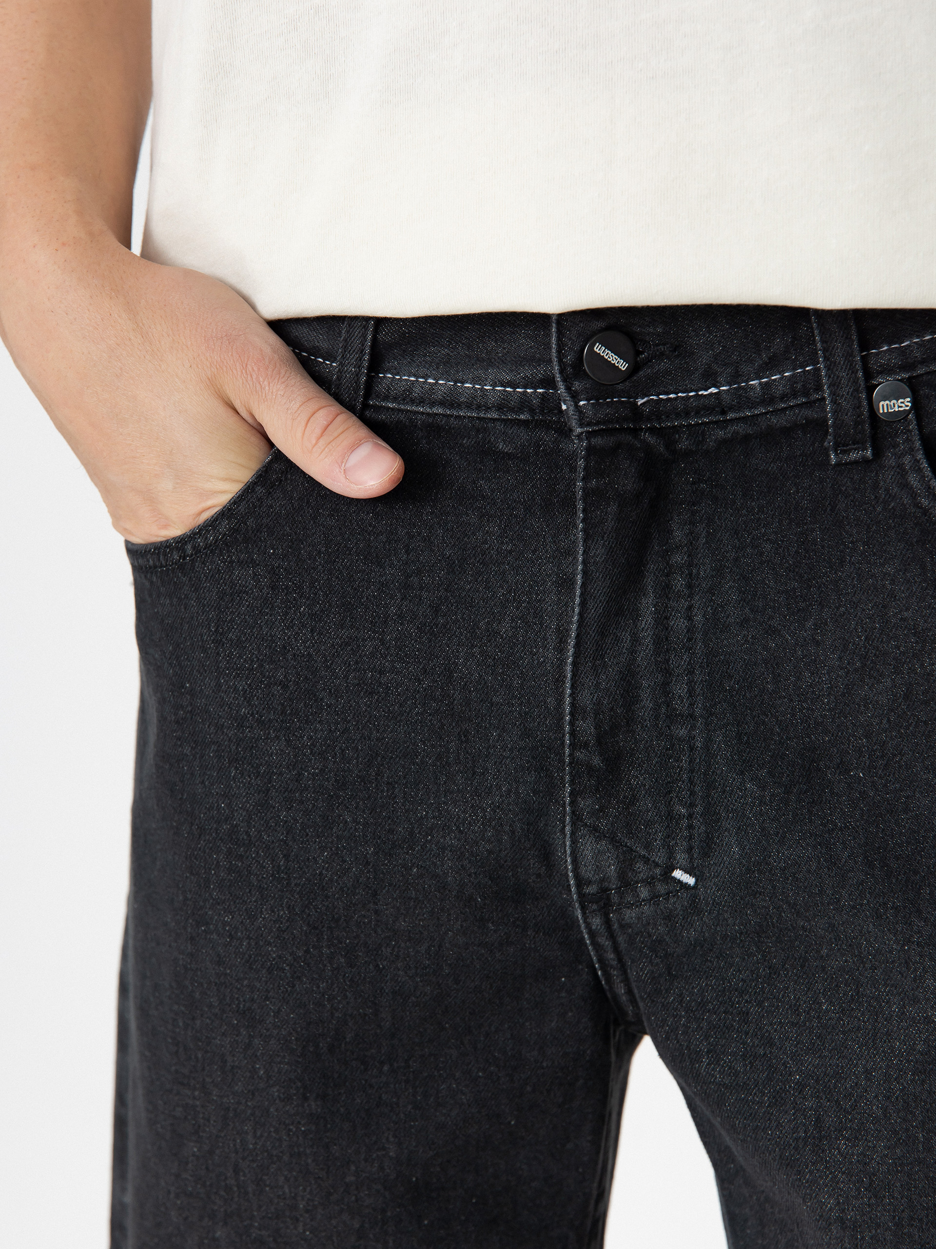 MassDnm Jeans Box Rövidnadrág (black washed)