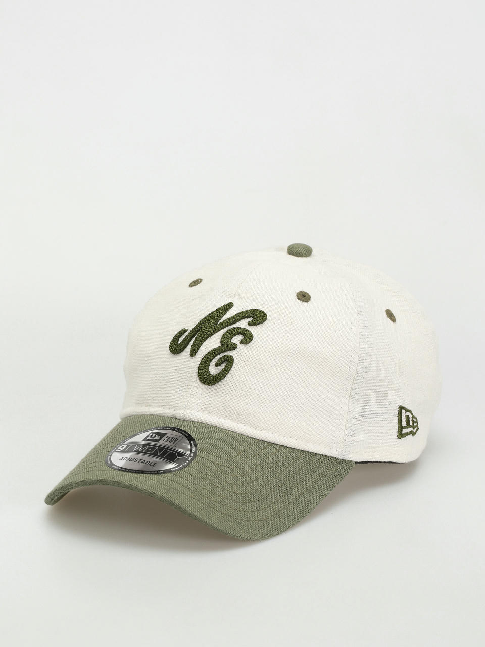 Baseball sapka New Era Linen Script 9Twenty (white/green)