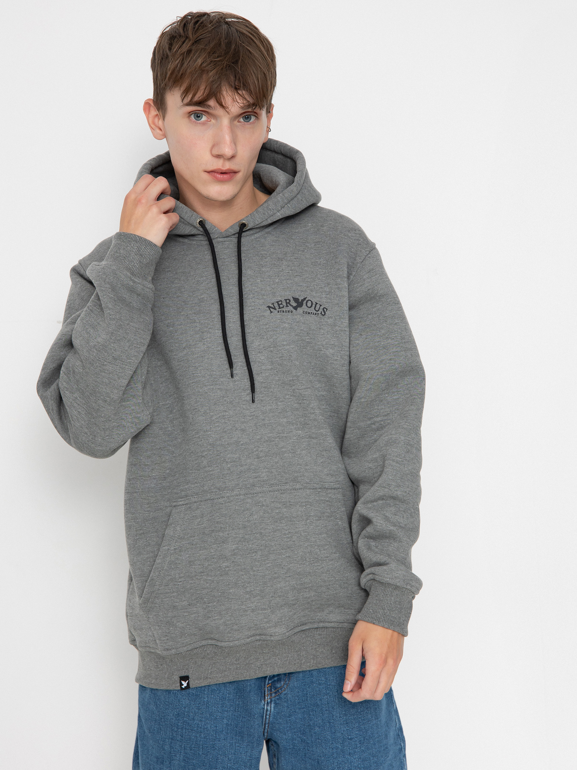 Kapucnis pulóver Nervous Small Classic Arc HD (light heather)