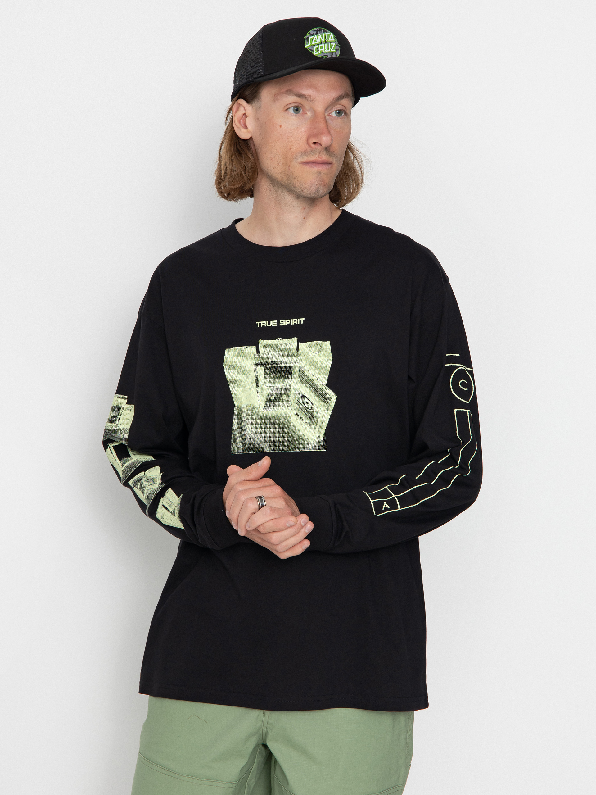 Carhartt WIP X TRESOR True Spirit Hosszú ujjú felső (black/glow green)