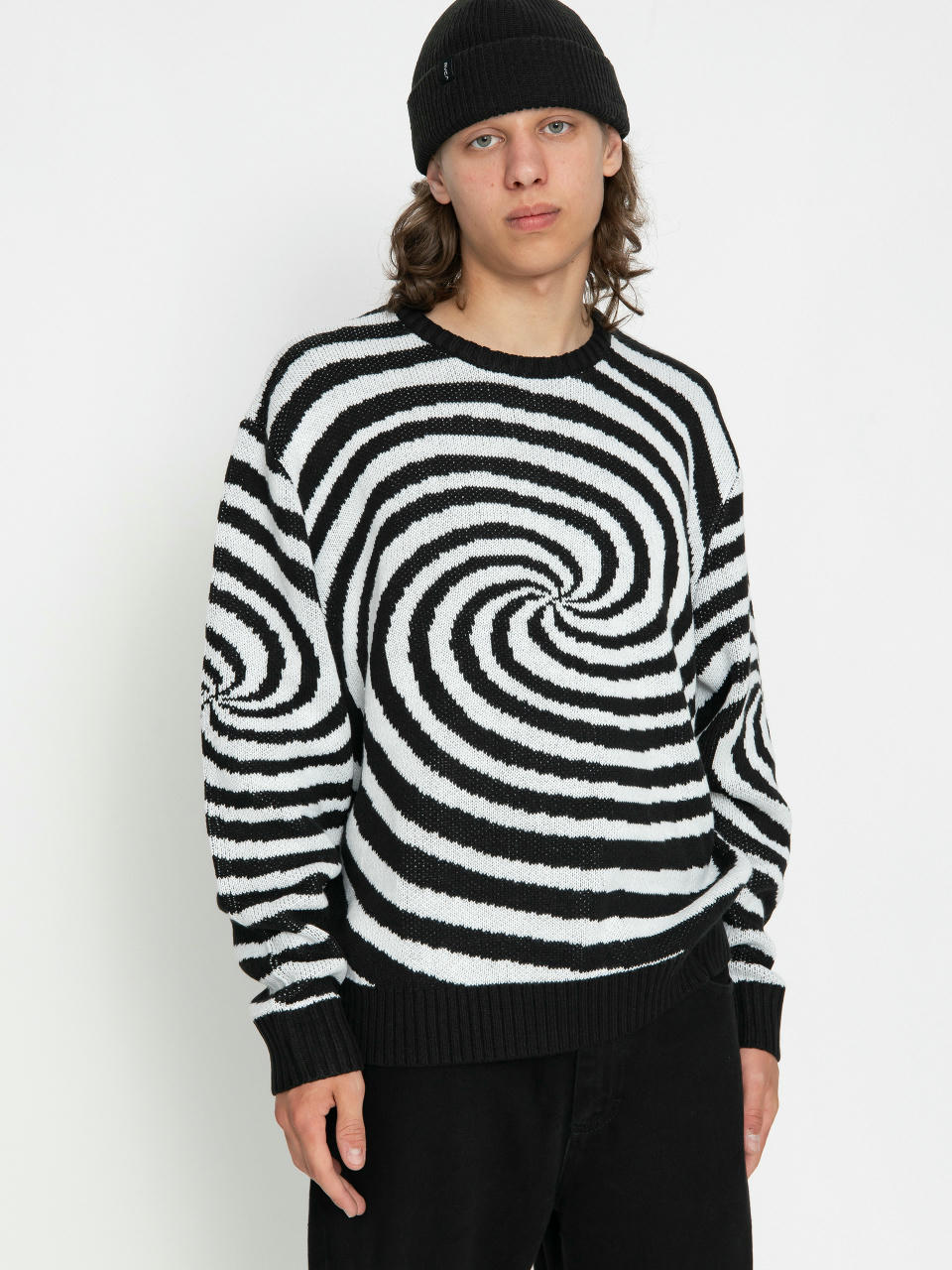 RVCA Spiral Crew Knit Pulóver (cloud)