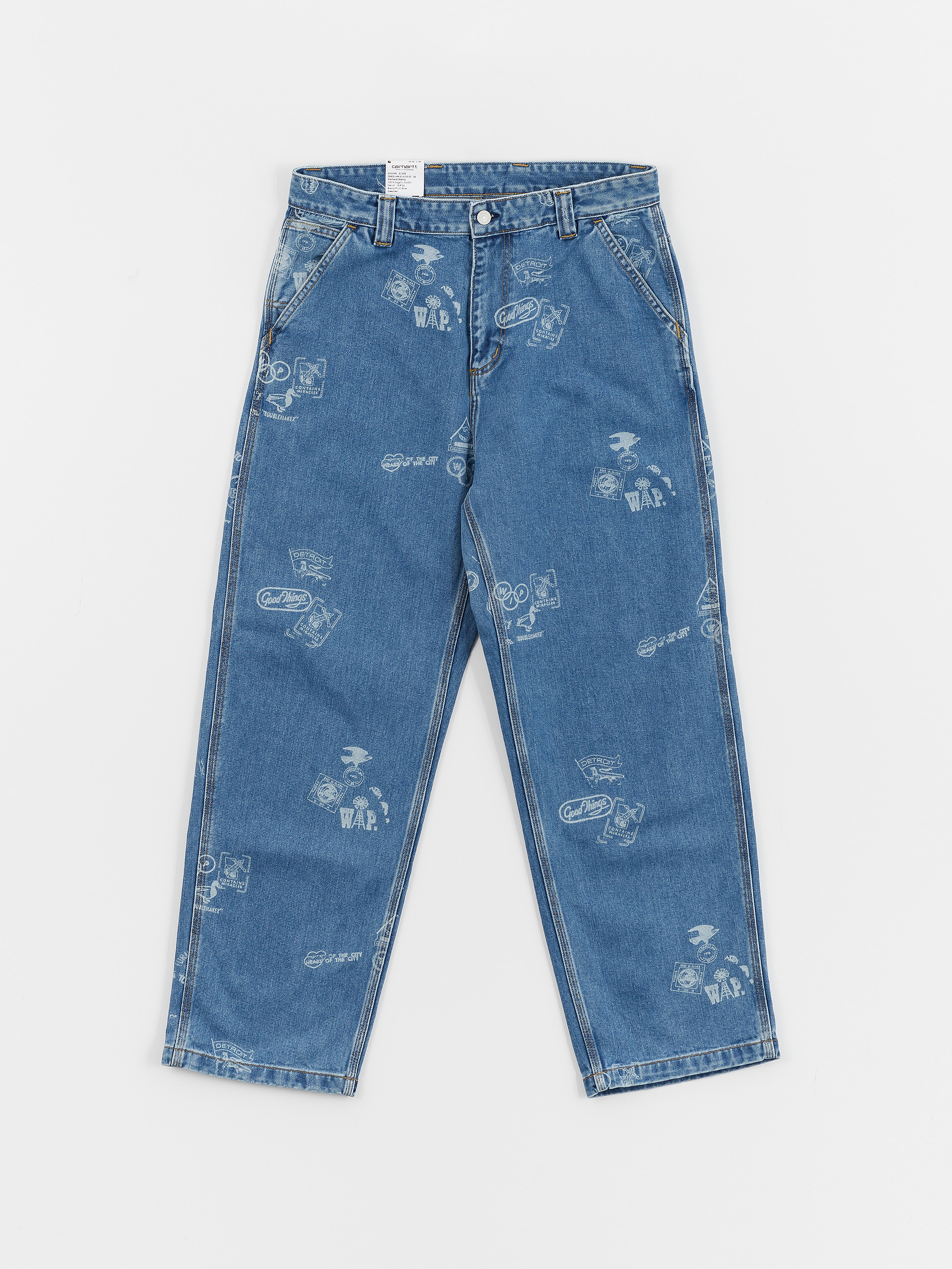 Carhartt WIP Stamp Kisnadrág (stamp print/blue)