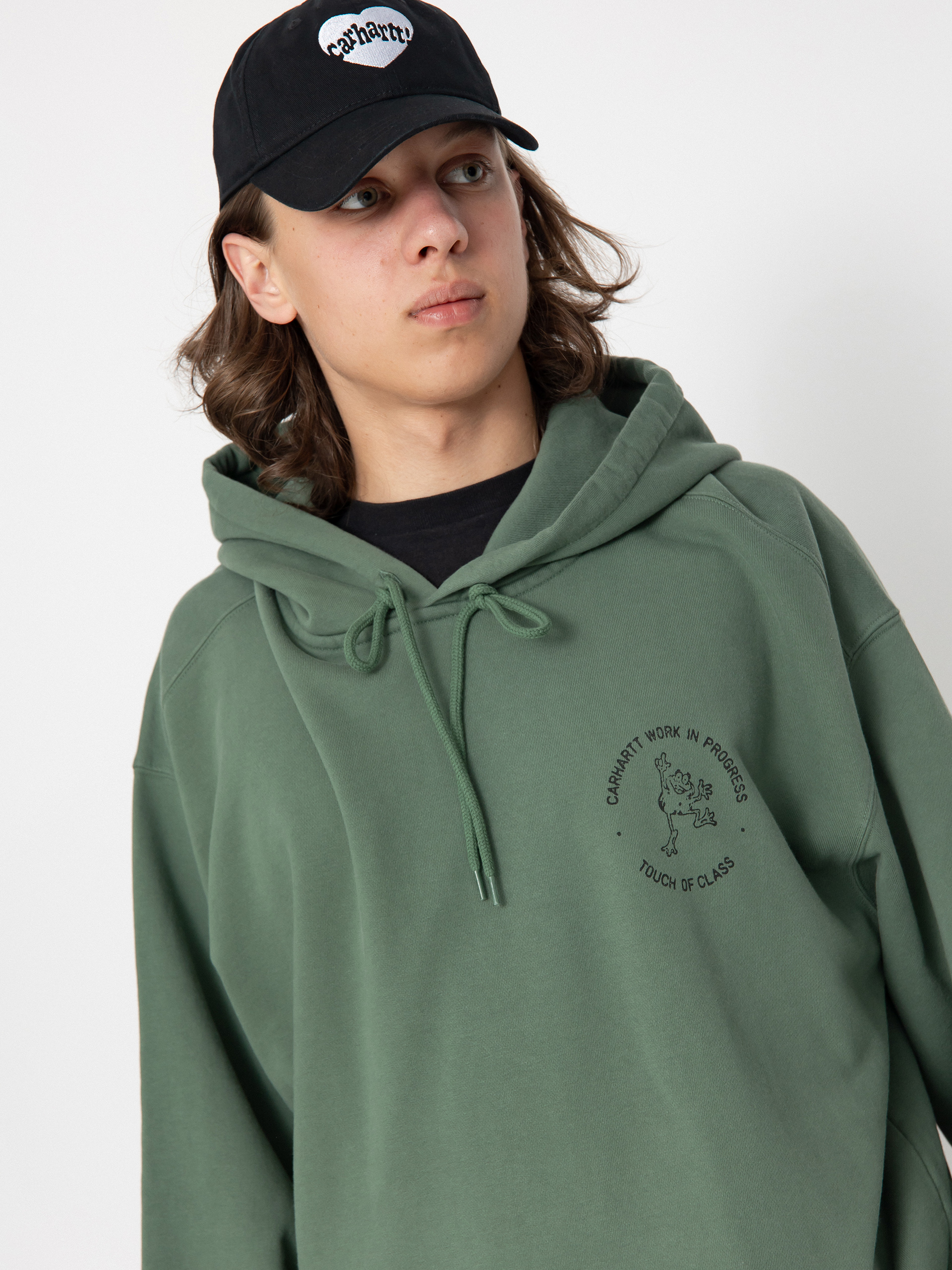 Carhartt WIP Stamp HD Kapucnis pulóver (duck green/black)