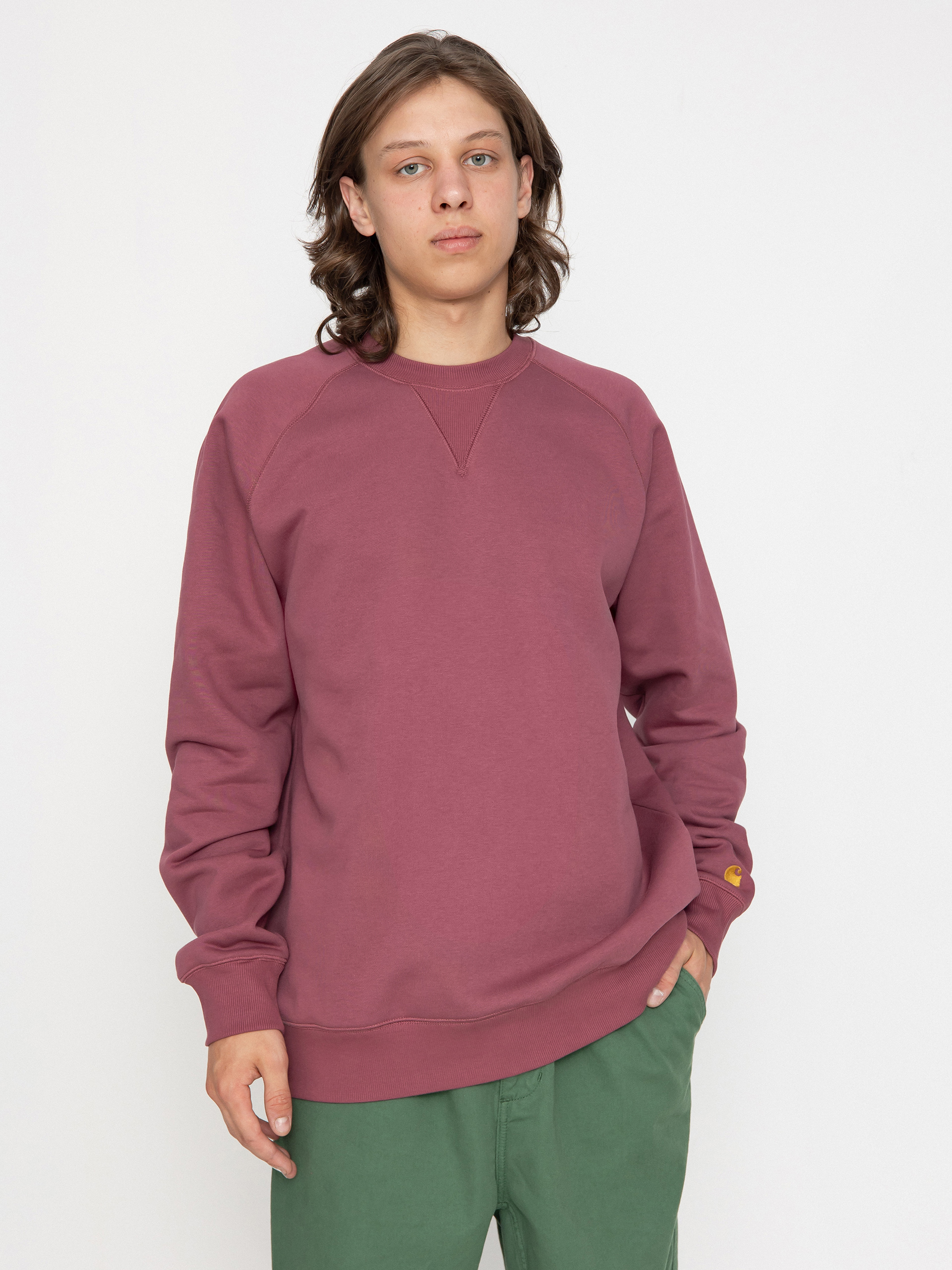 Carhartt WIP Chase Pulóver (dusty fuchsia/gold)