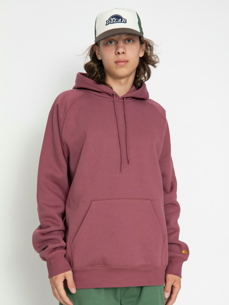 Carhartt WIP Chase HD Kapucnis pulóver (dusty fuchsia/gold)