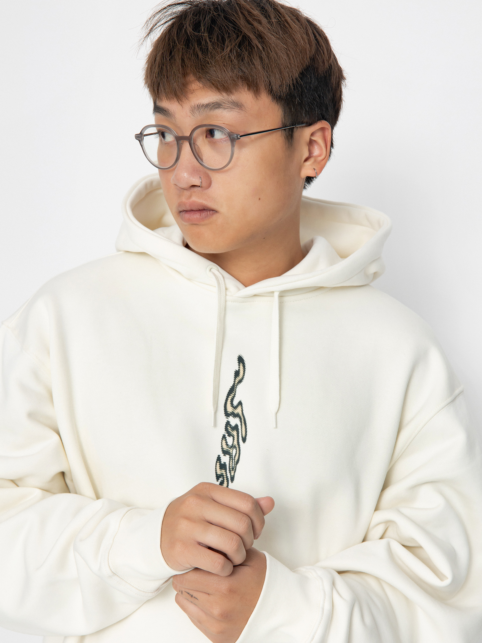 Kapucnis pulóver Vans Skate Blurb HD (marshmallow)