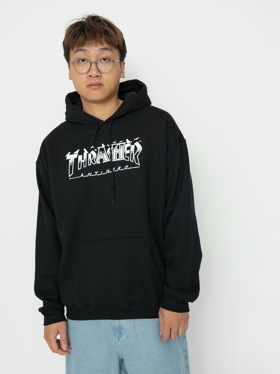 Thrasher Pigeon Mag HD Kapucnis pulóver (black)