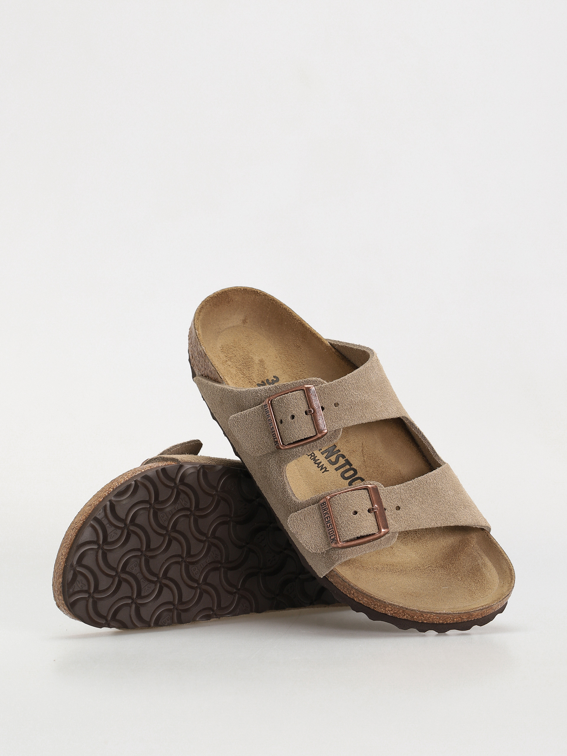 Birkenstock Arizona Suede Leather Narrow Wmn Flip-flop papucsok (taupe)