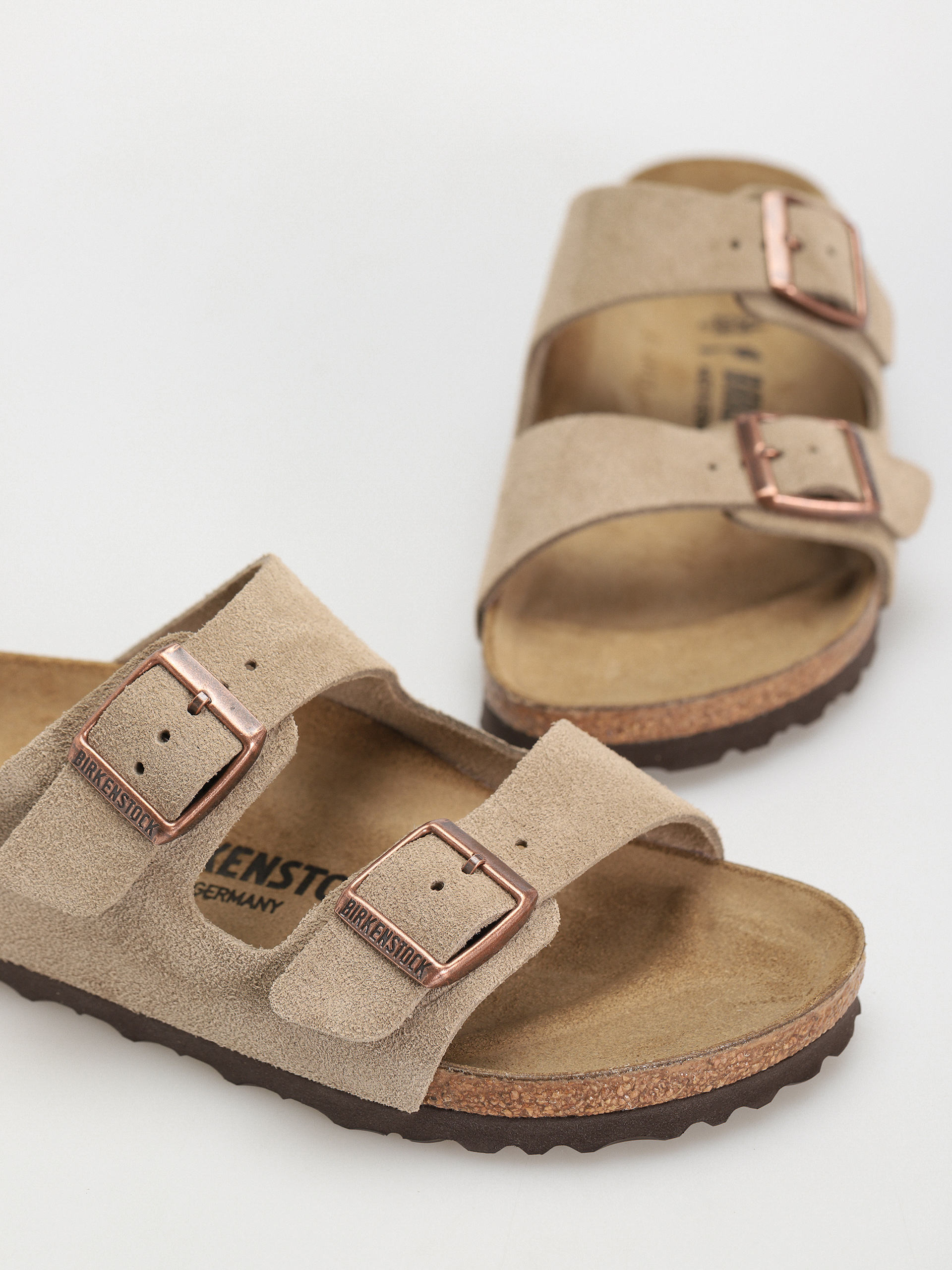 Birkenstock Arizona Suede Leather Narrow Wmn Flip-flop papucsok (taupe)