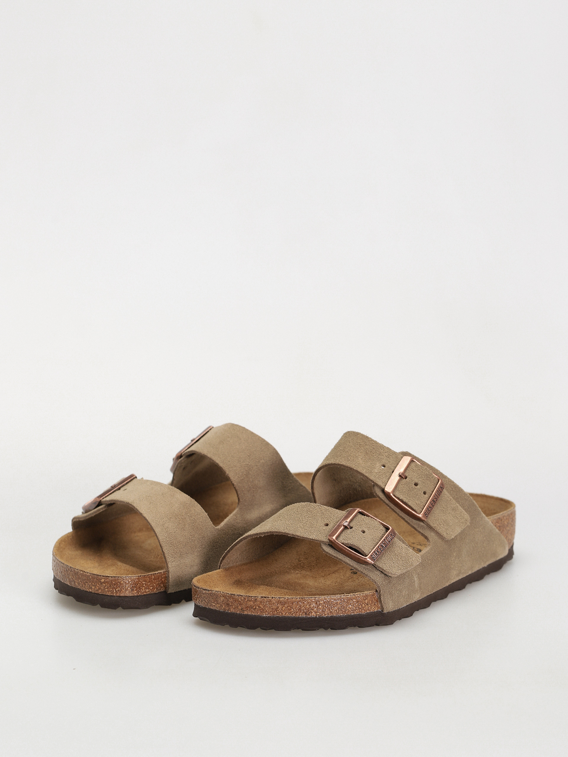 Birkenstock Arizona Suede Leather Regular Flip-flop papucsok (taupe)