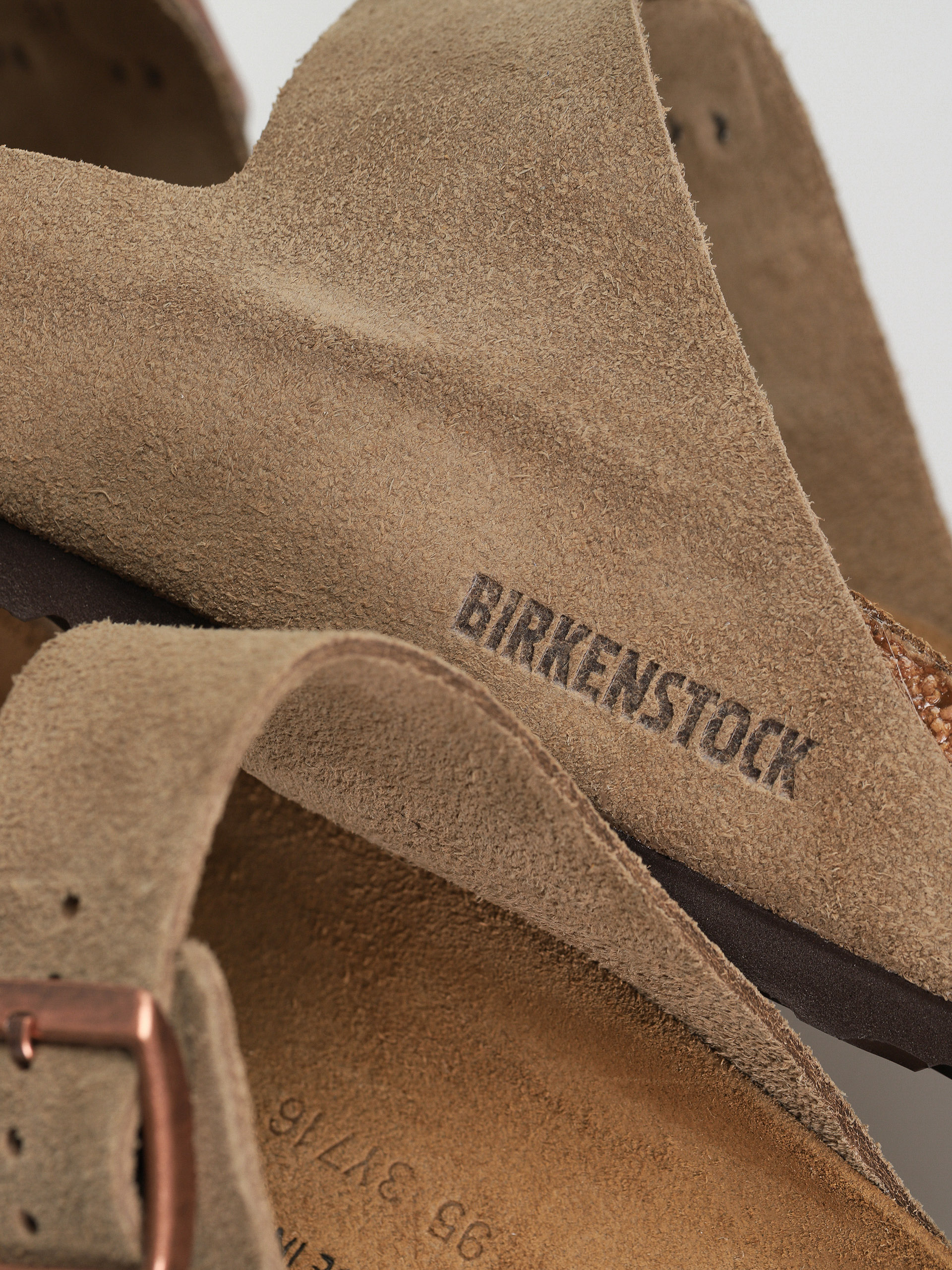 Birkenstock Arizona Suede Leather Regular Flip-flop papucsok (taupe)