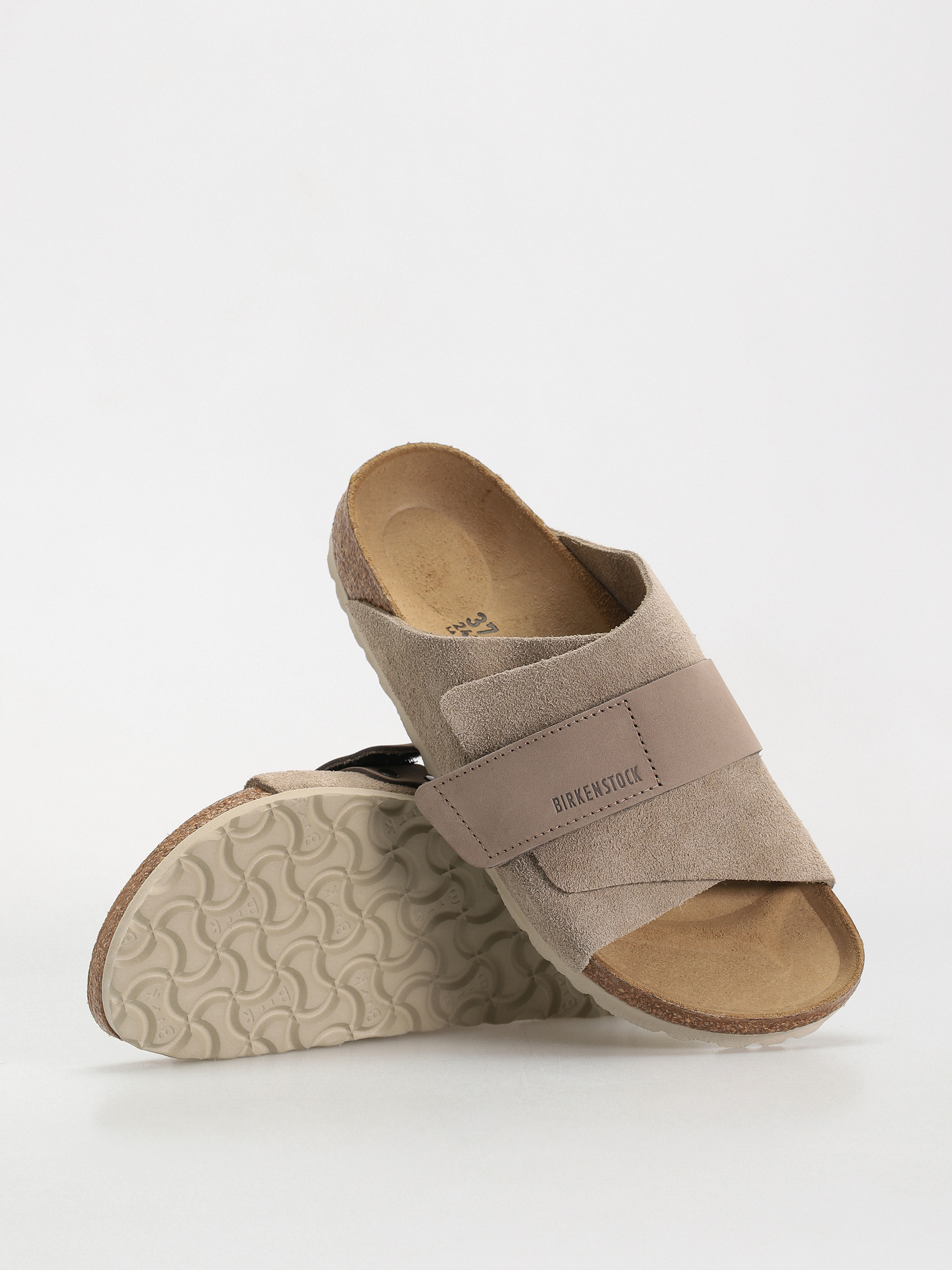 Birkenstock Kyoto Nubuck Suede Leather Narrow Wmn Flip-flop papucsok (taupe)