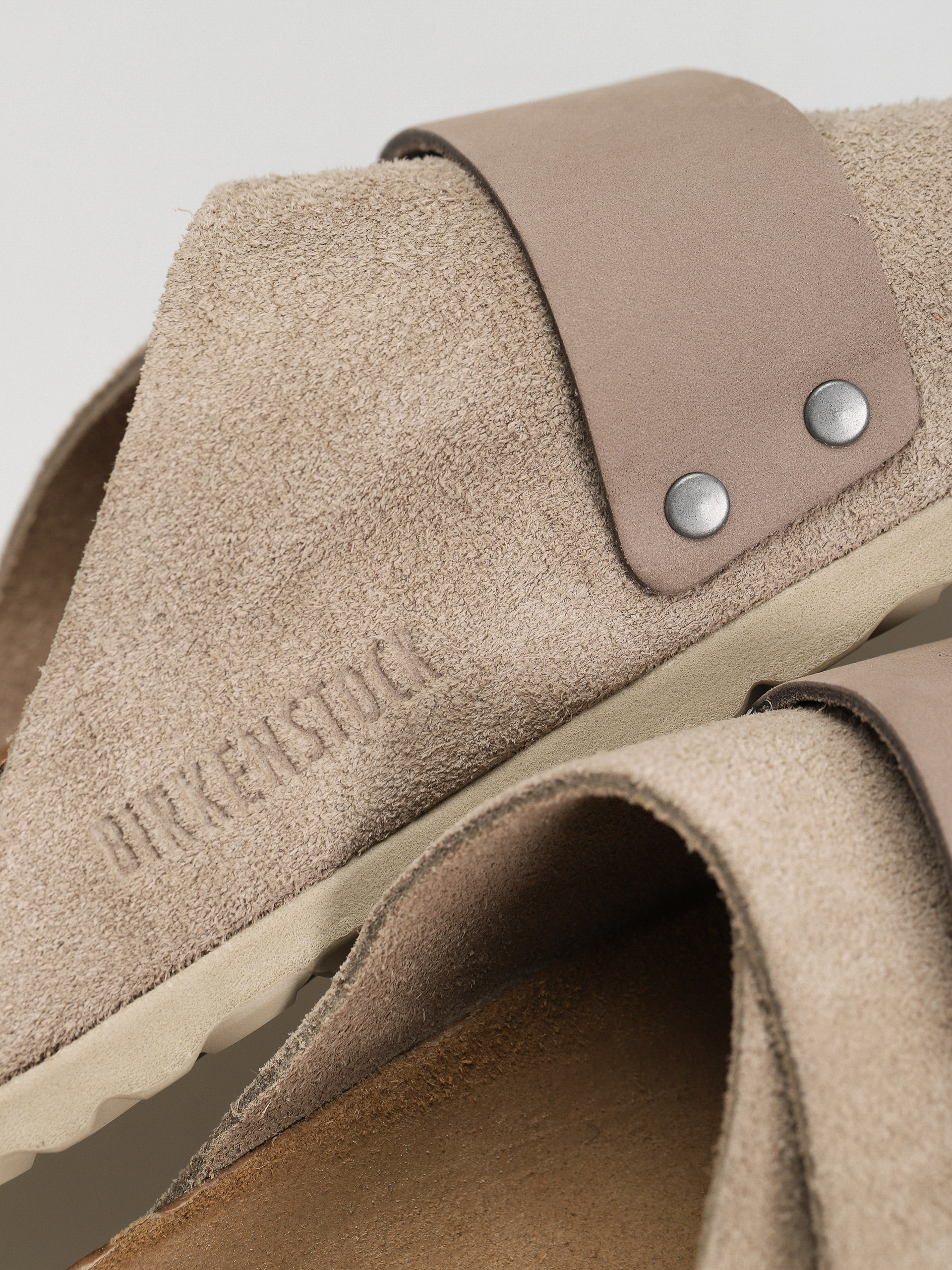 Birkenstock Kyoto Nubuck Suede Leather Narrow Wmn Flip-flop papucsok (taupe)