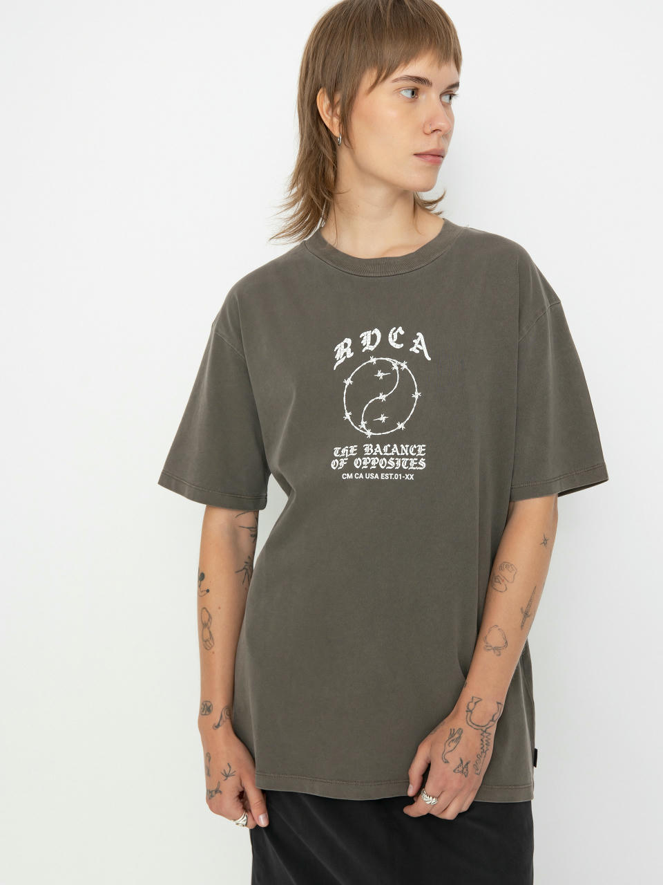 Póló RVCA Lax Relaxed Wmn (dark choc)