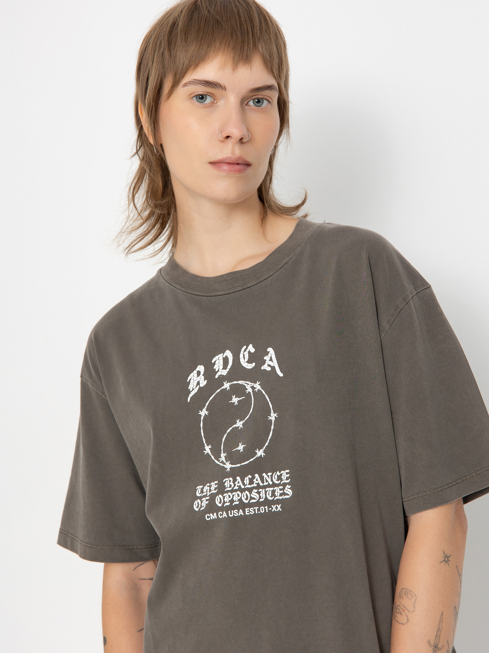 Póló RVCA Lax Relaxed Wmn (dark choc)