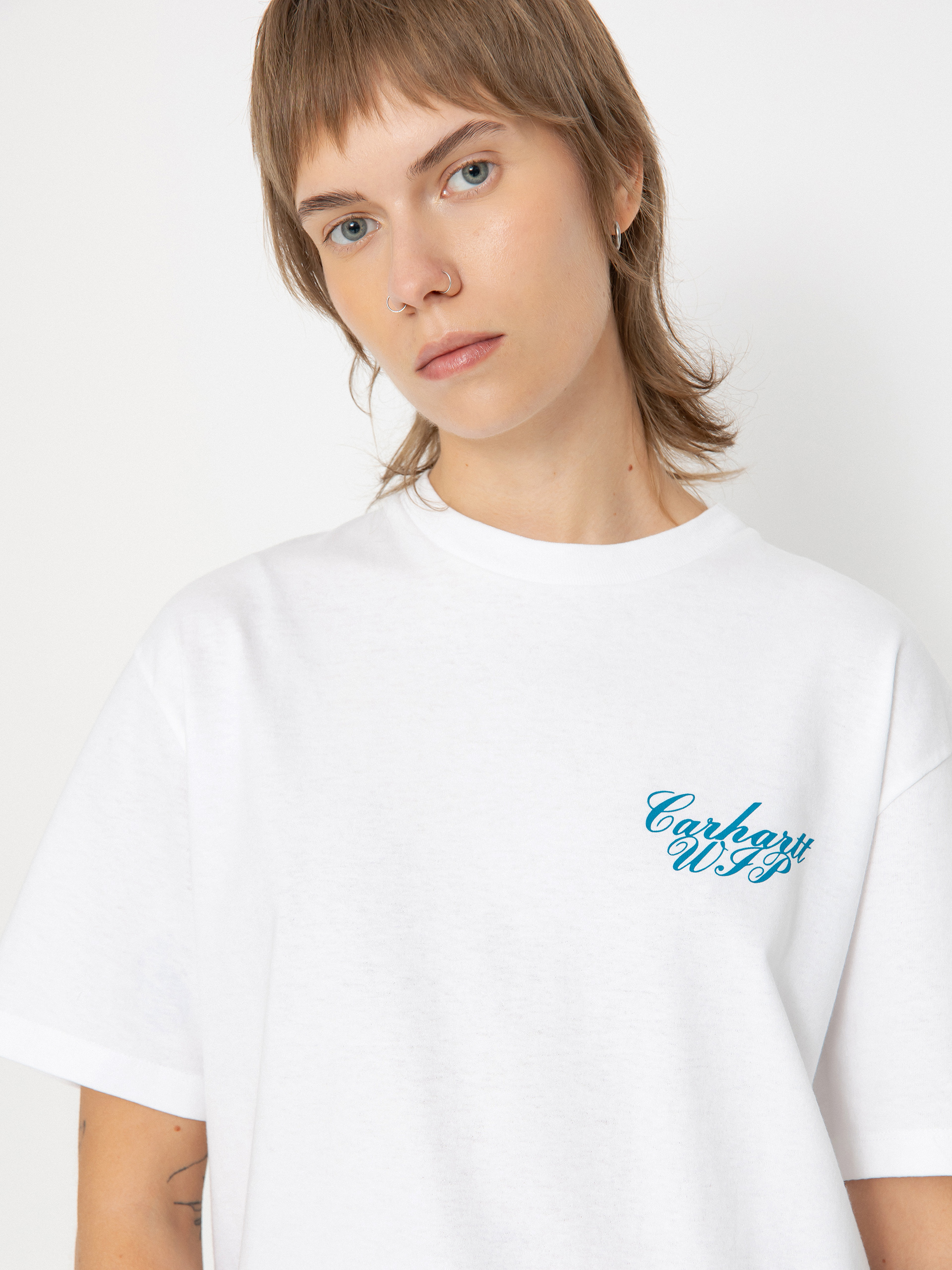 Carhartt WIP Exchange Wmn Póló (white/blue)