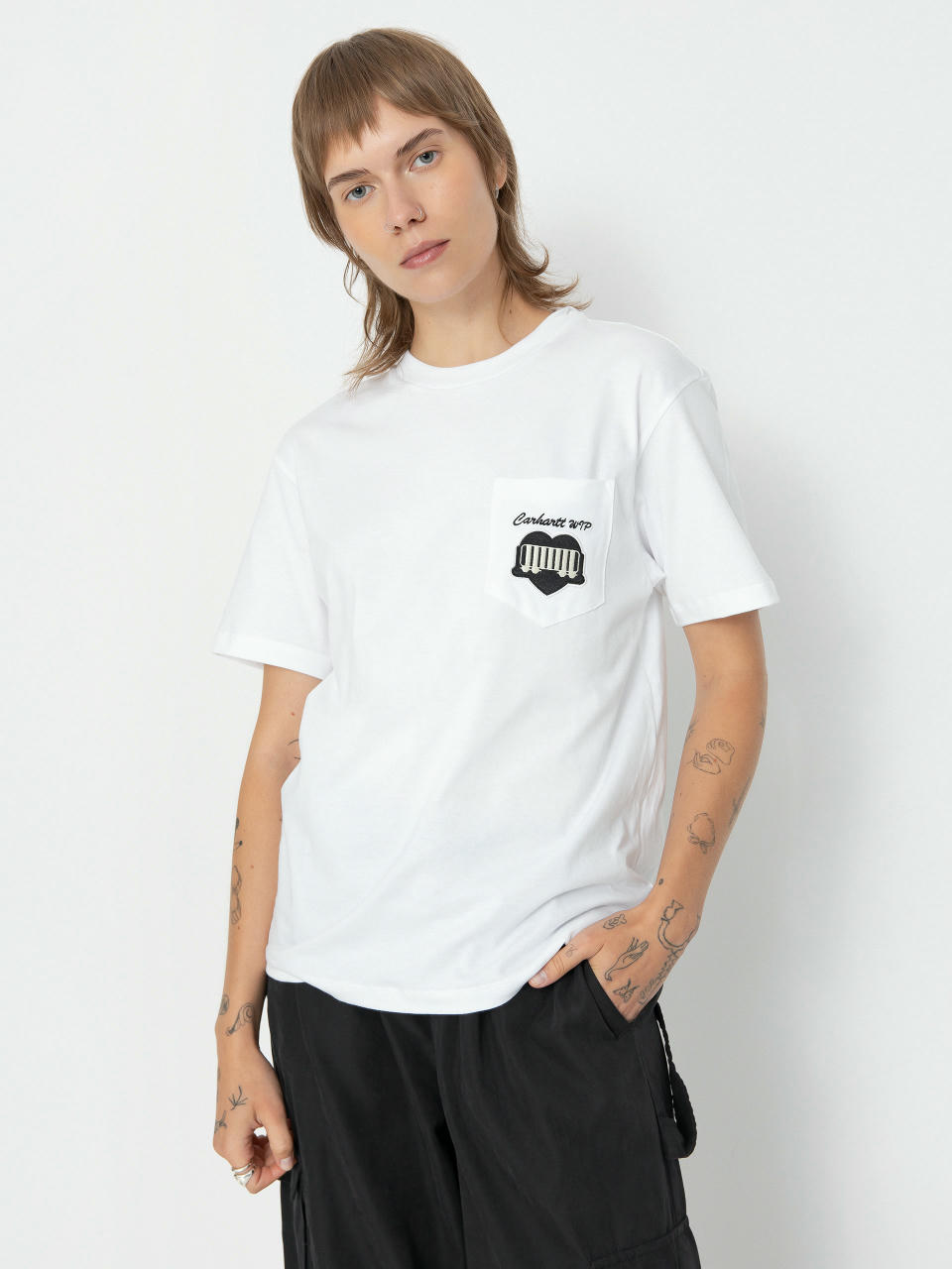 Carhartt WIP Heart Train Pocket Wmn Póló (white)