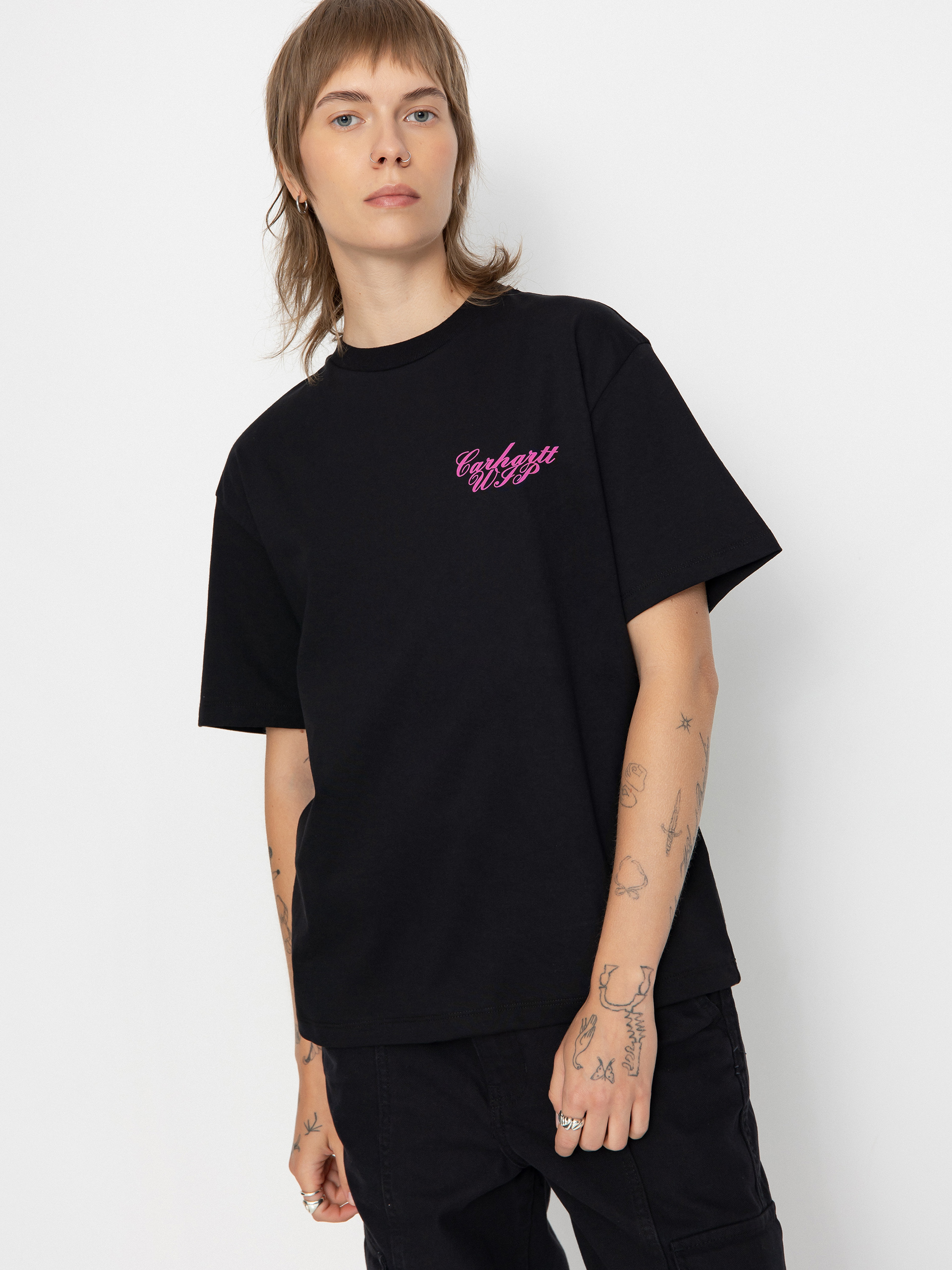 Carhartt WIP Exchange Wmn Póló (black/pink)