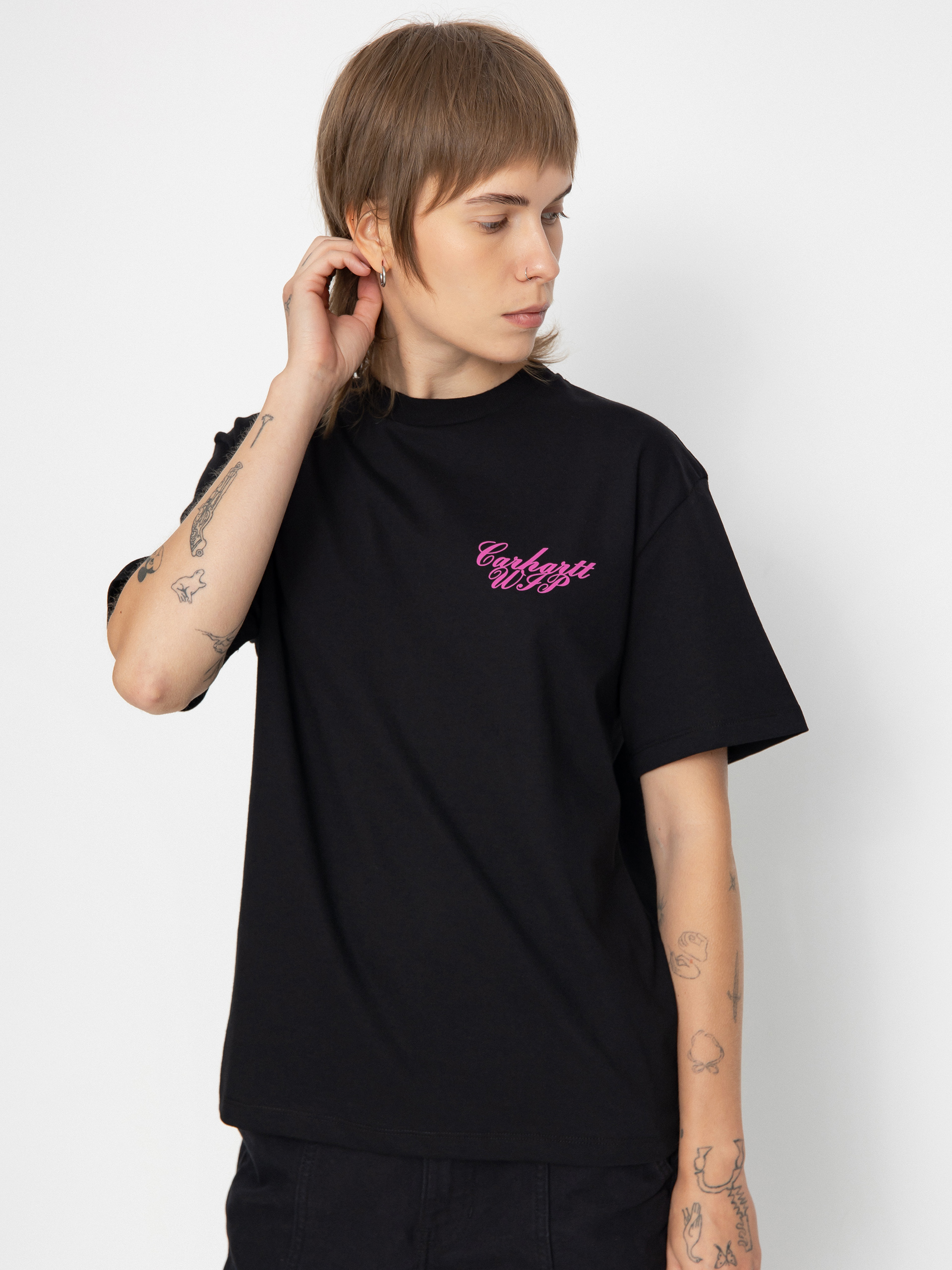 Carhartt WIP Exchange Wmn Póló (black/pink)