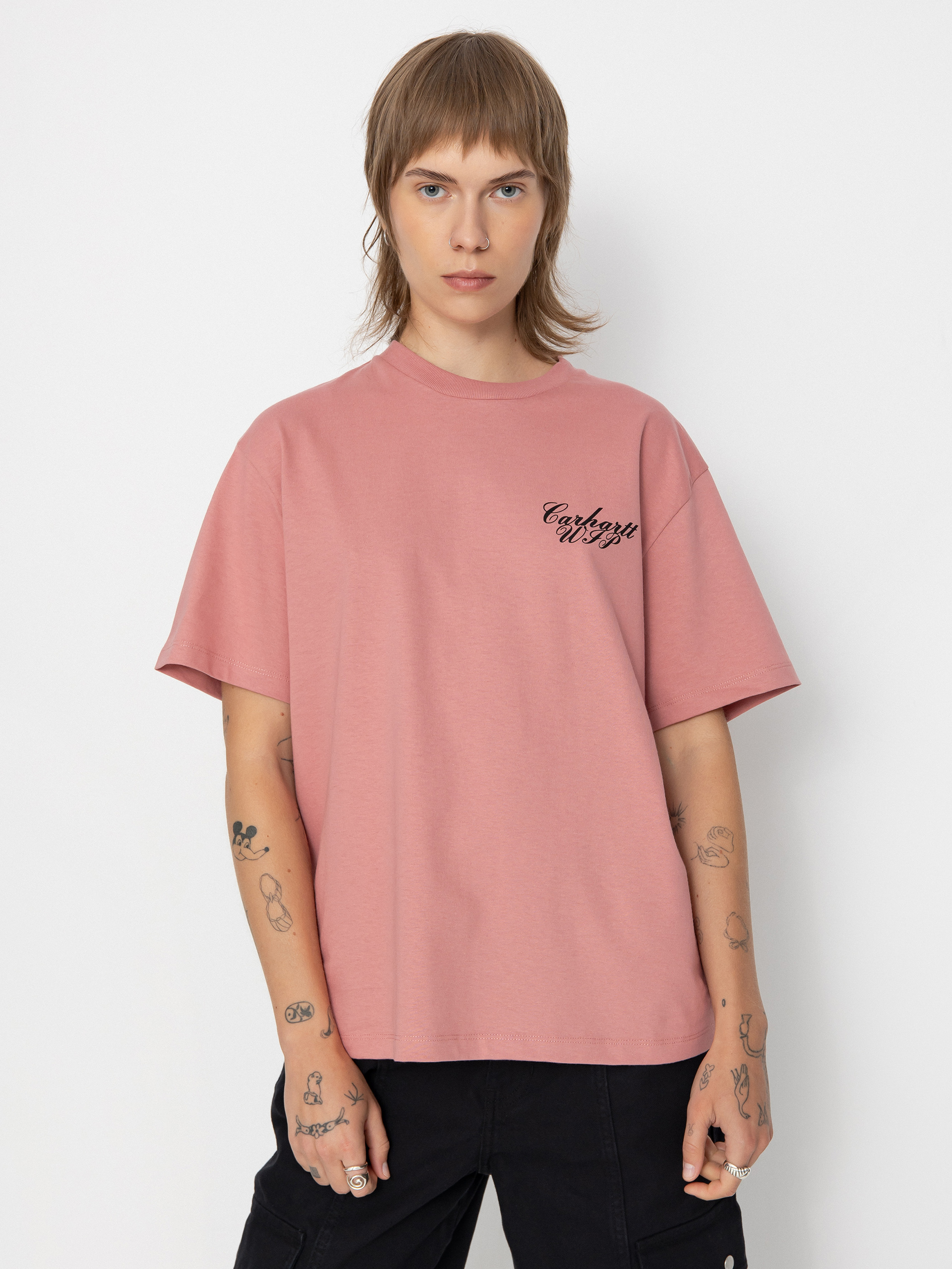 Carhartt WIP Exchange Wmn Póló (dusty rose/black)
